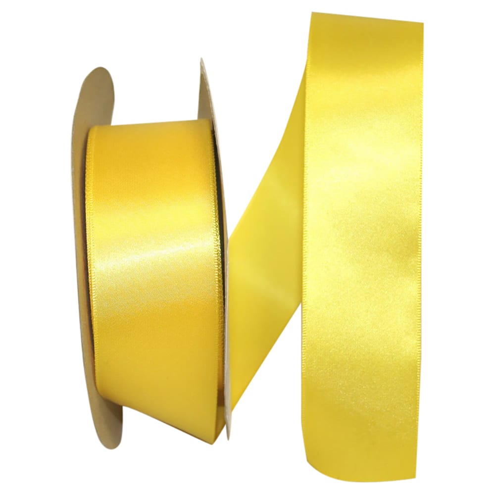 Jam Paper 1.5 Single Face Satin Ribbon in Yellow | 1.5 x 50yd | Michaels