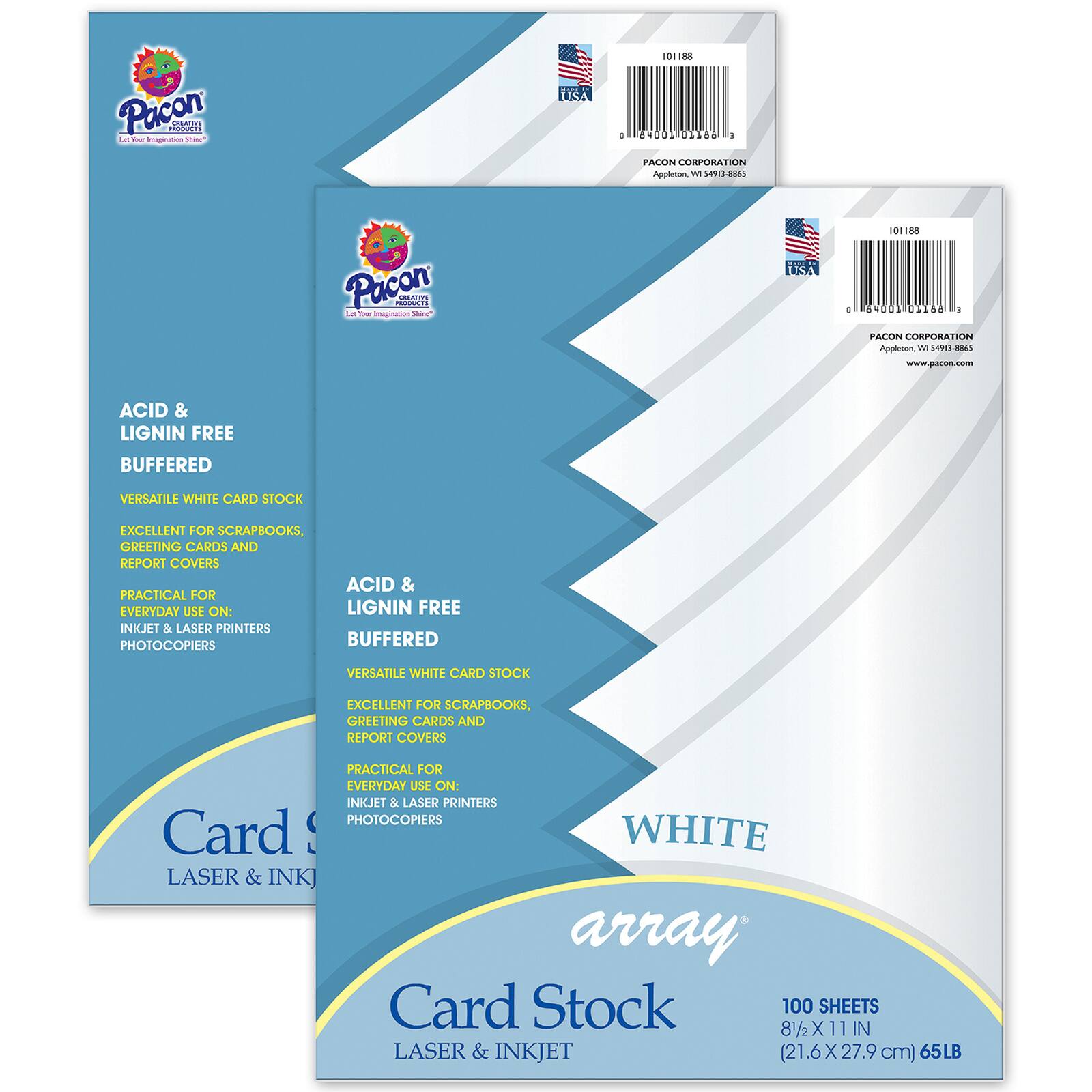Pacon® 8.5" x 11" Classic White Pastel Card Stock, 2 Packs of 100