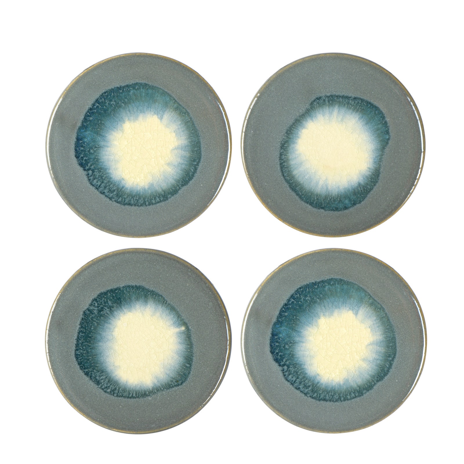 Reactive Glaze Stoneware Coasters Set