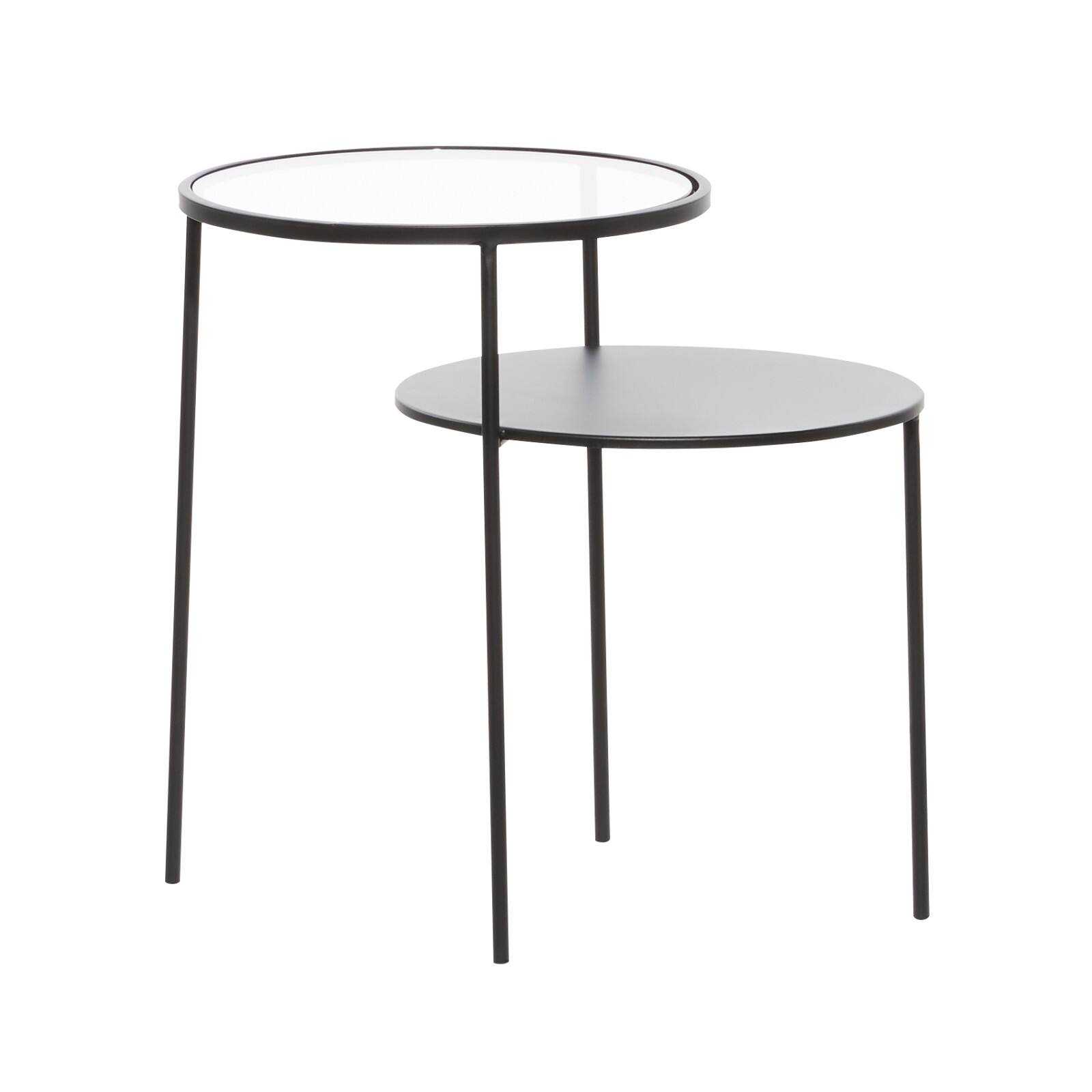 23&#x22; Black Modern Metal Accent Table