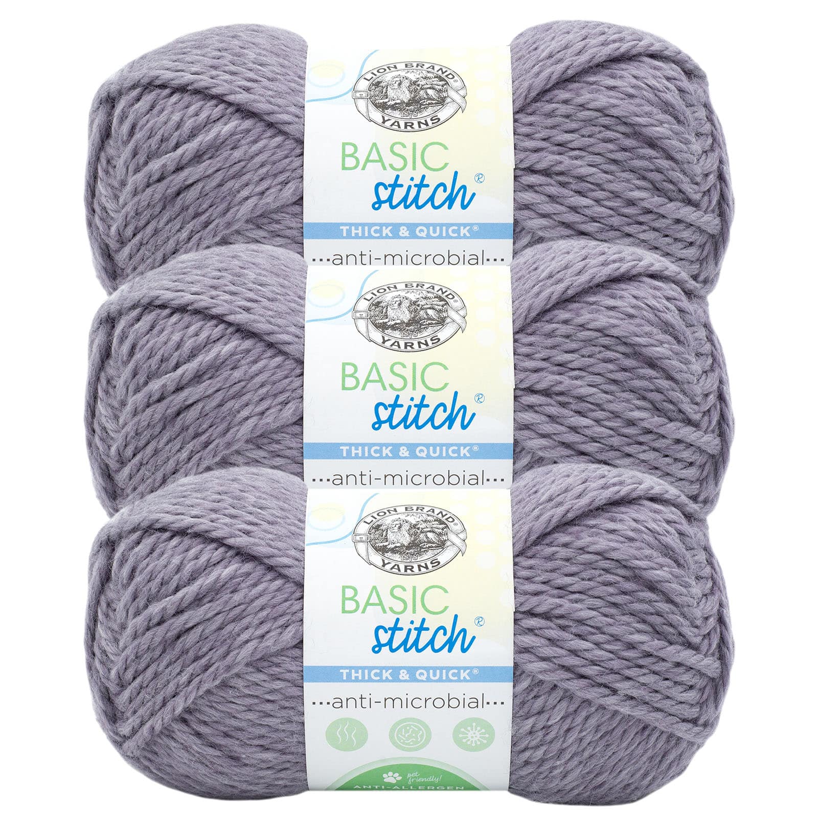 Vintage Basic Stitch Antimicrobial Thick & Quick Yarn - Lion Brand