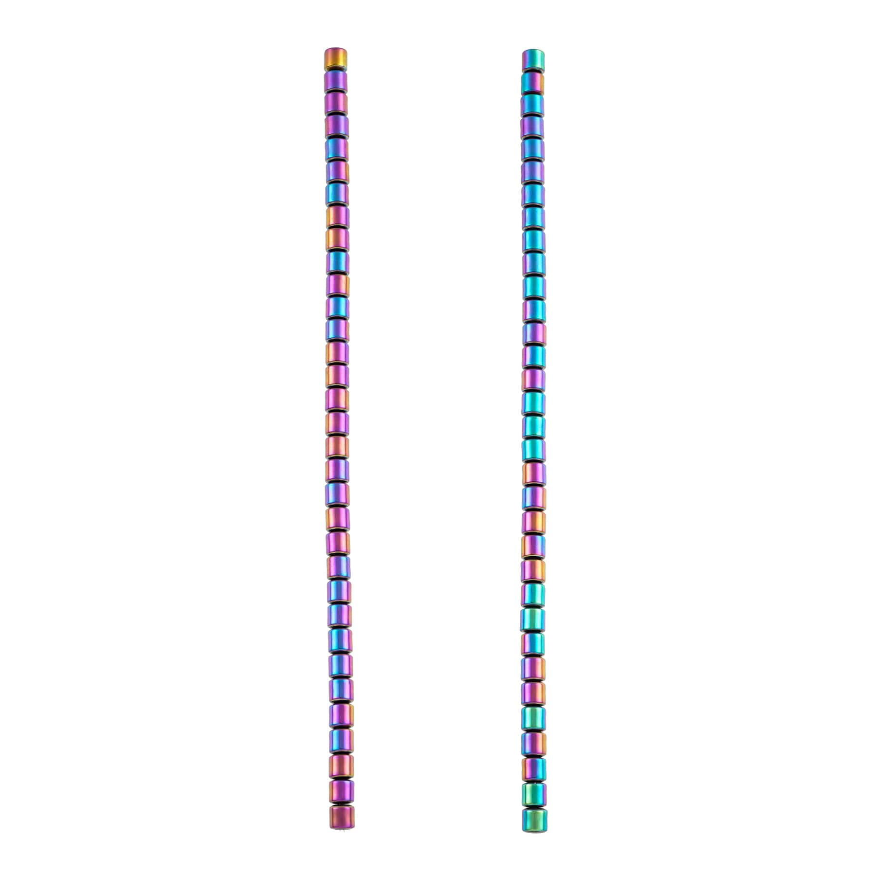Rainbow Reconstituted Hematite Tube Beads, 4mm by Bead Landing&#x2122;