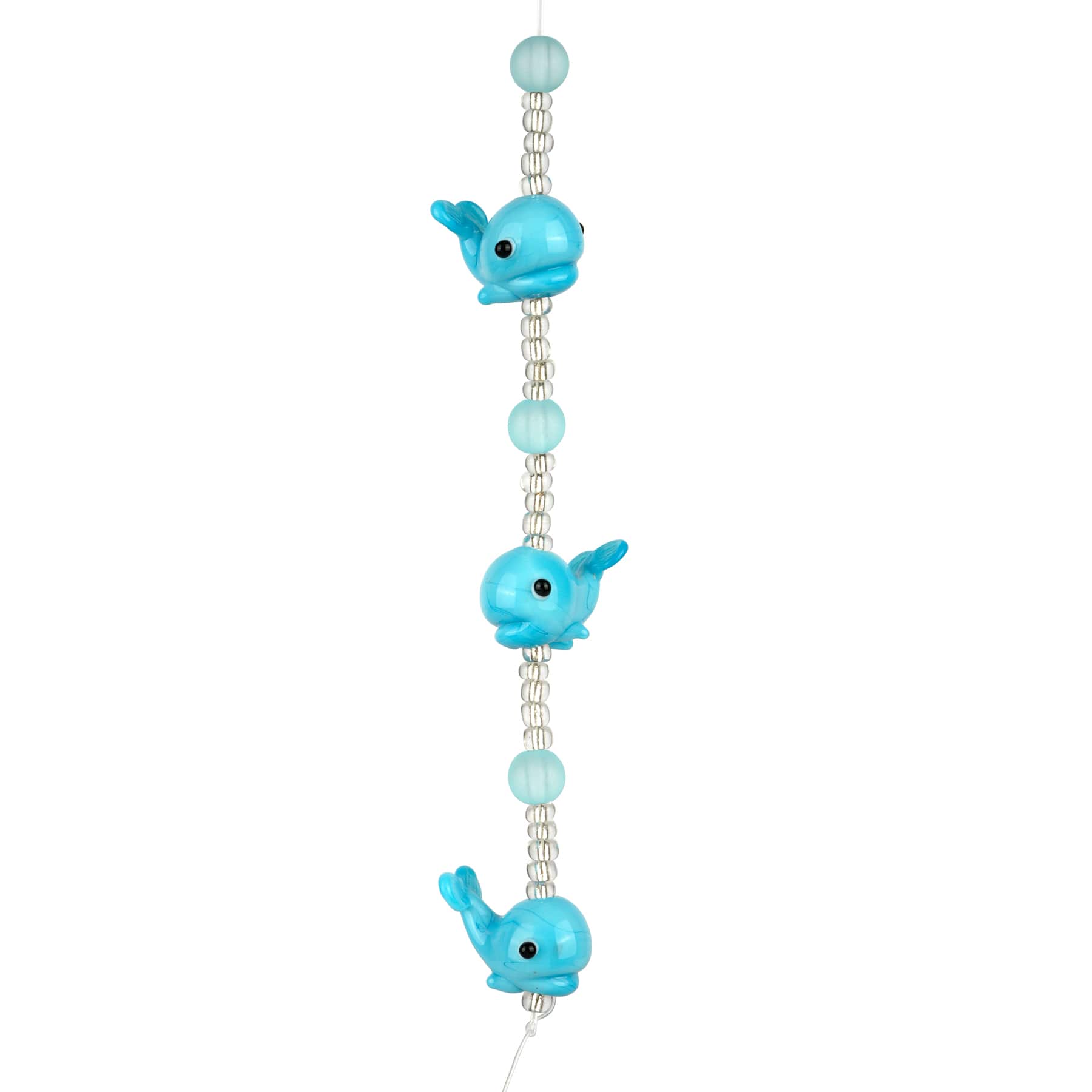 12 Pack: Blue Lampwork Glass Whale Beads by Bead Landing™