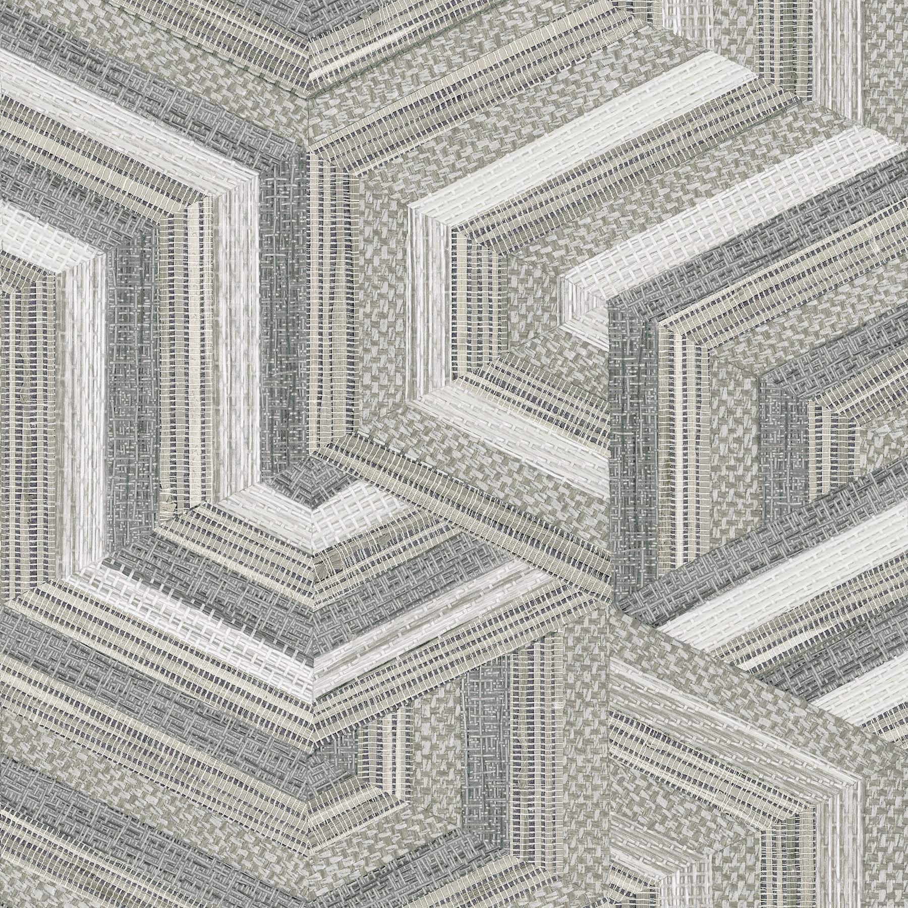 RoomMates Geo Puzzle Faux Grasscloth Peel & Stick Wallpaper