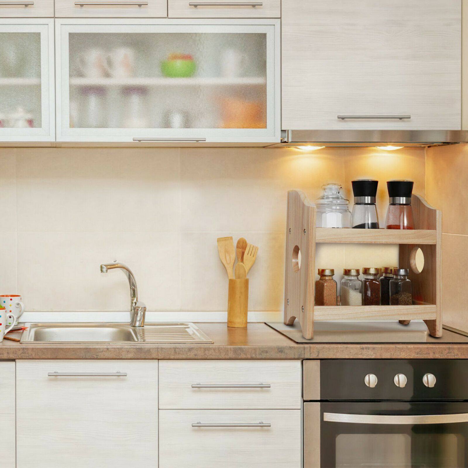 NEX™ 2-Tier Wood Spice Rack Countertop Organizer