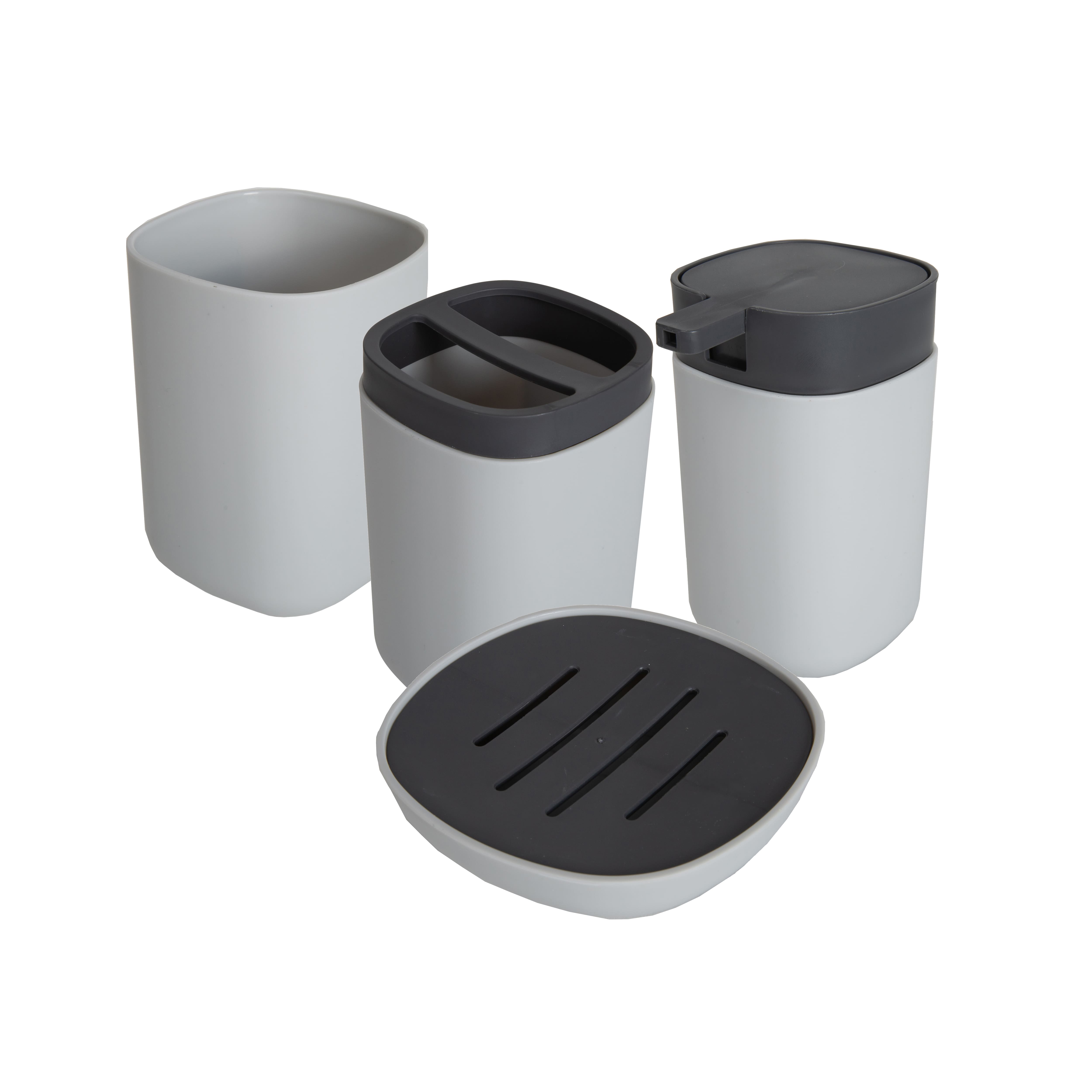 Bath Bliss White & Gray Contemporary Bathroom Set