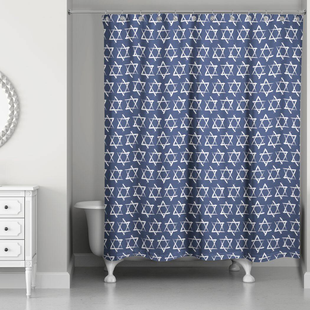 Brush Stroke Star of David Shower Curtain