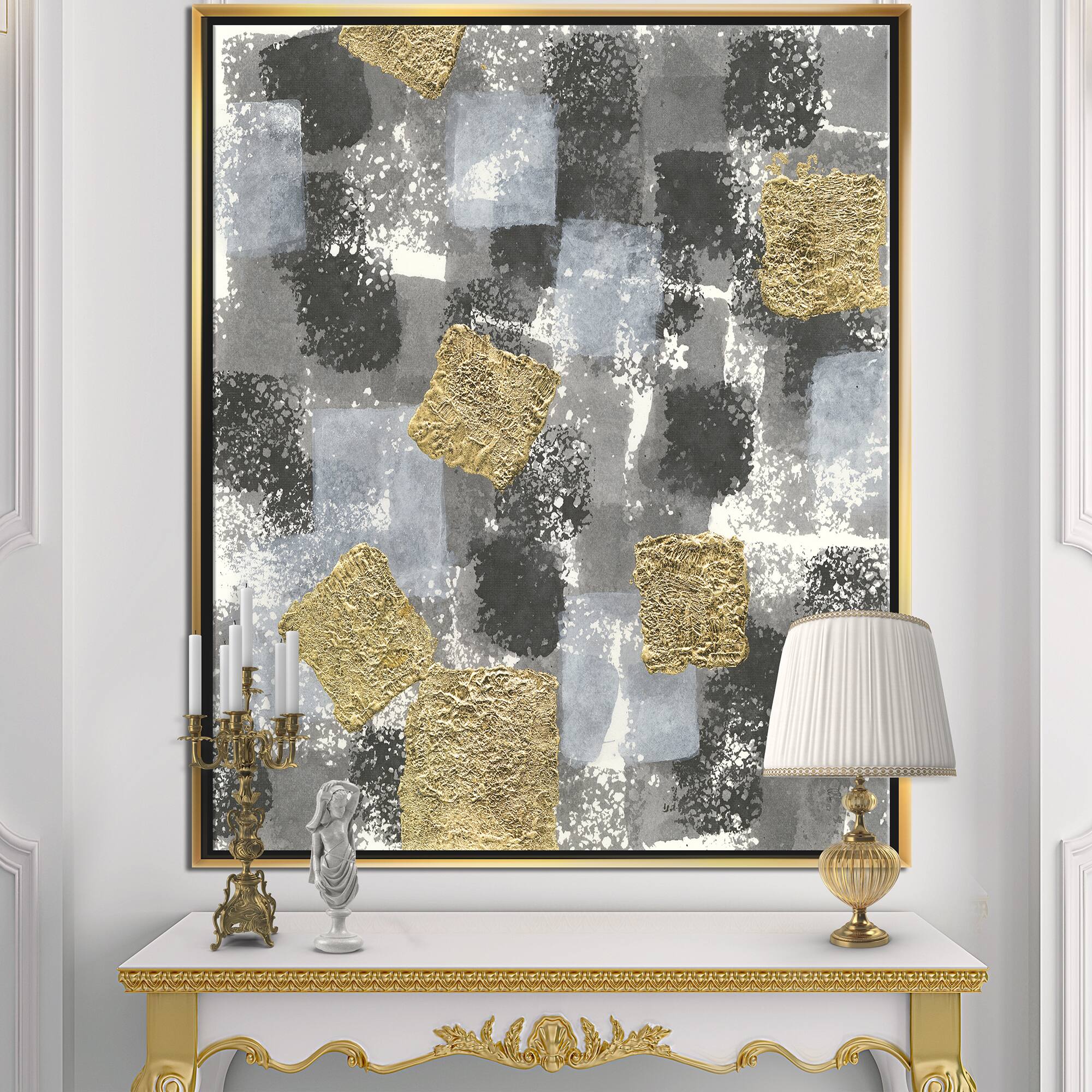 Designart - Gold Glamour Squares II