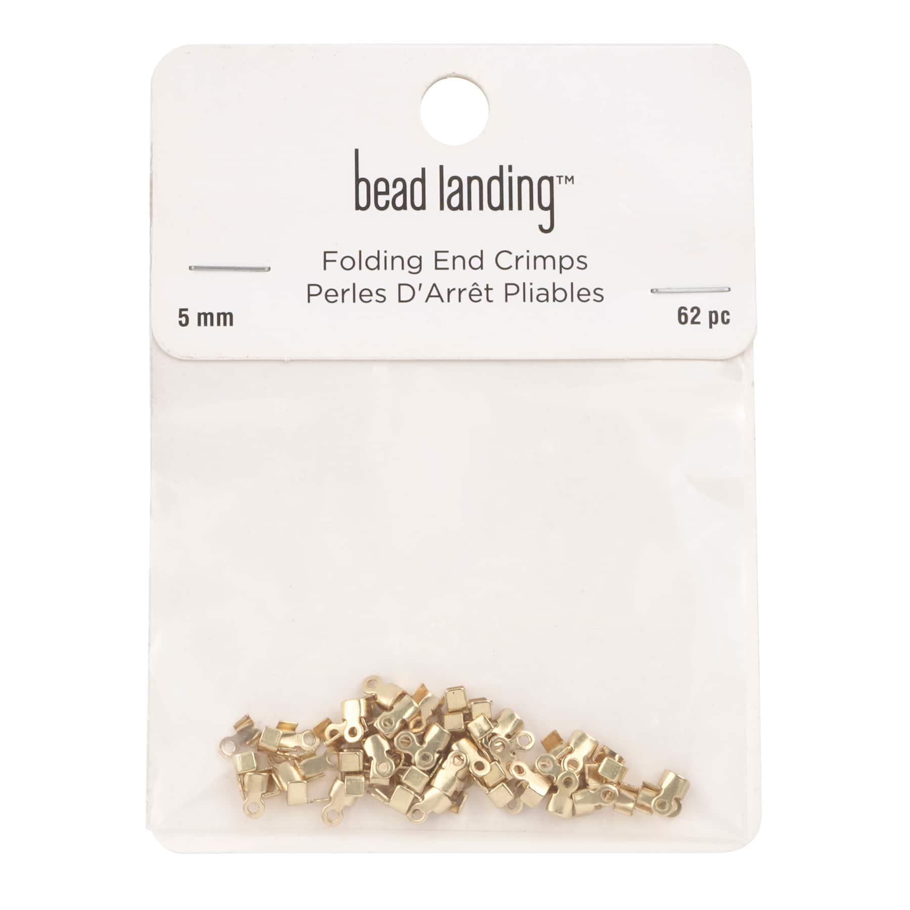 12 Packs: 62 ct. (744 total) 5mm Folding End Crimps with Loops by Bead Landing™