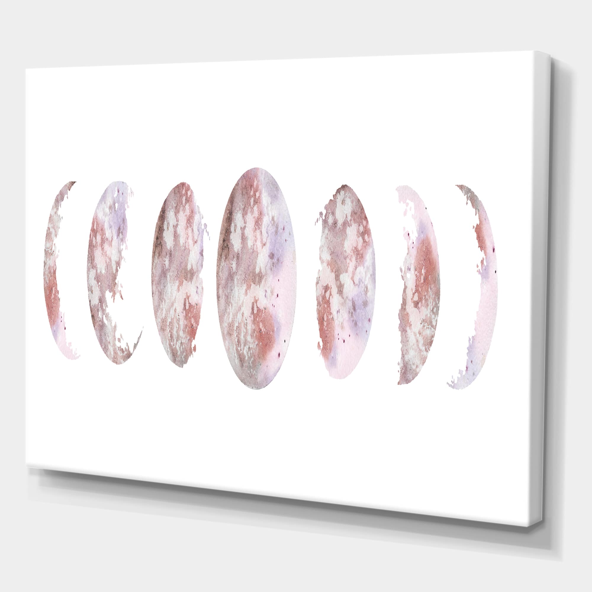 Designart - Moon Phases - Modern Canvas Wall Art Print