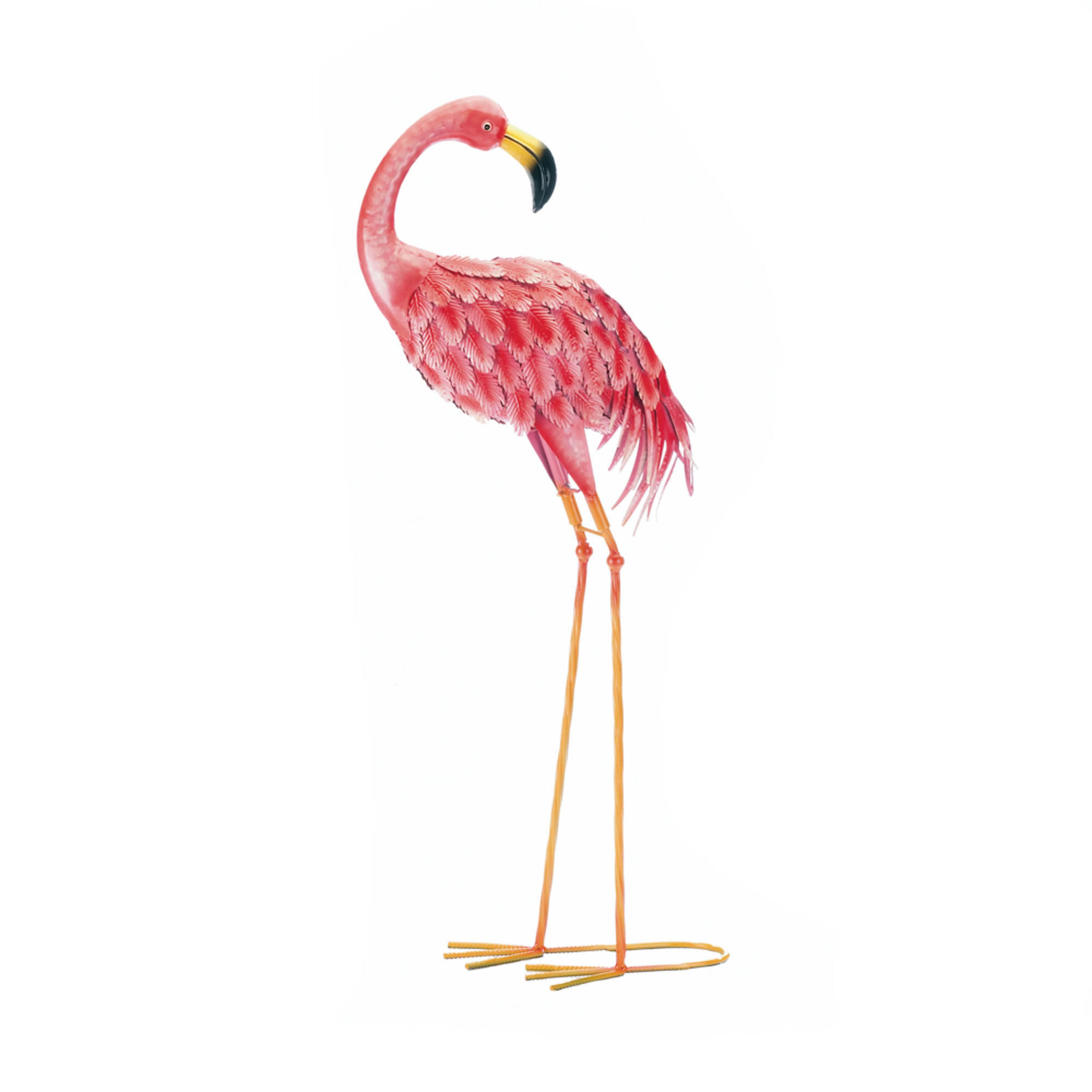 33" Bright Standing Flamingo Looking Back