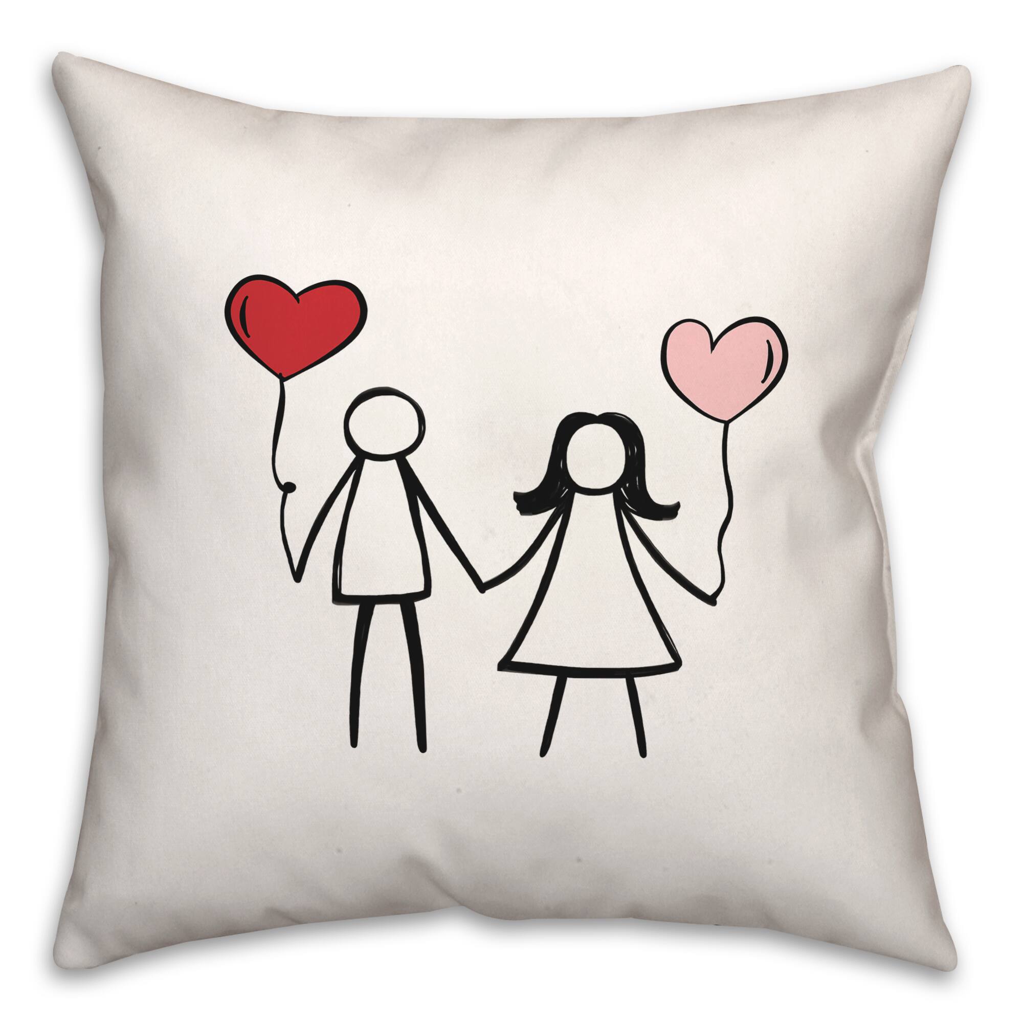Heart Balloons Throw Pillow