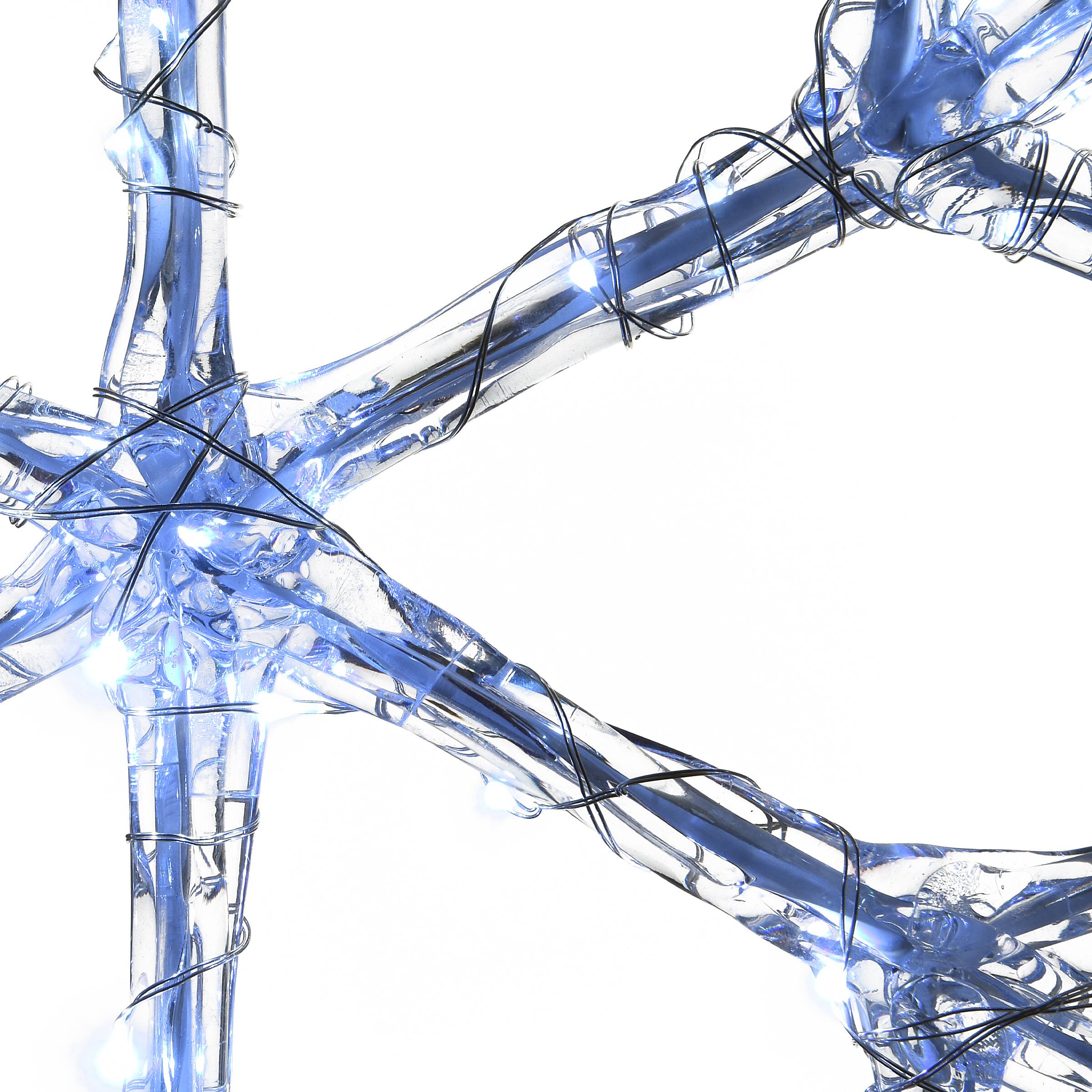 6-Point Star Ice Crystal Snowflake Pair with LED Lights