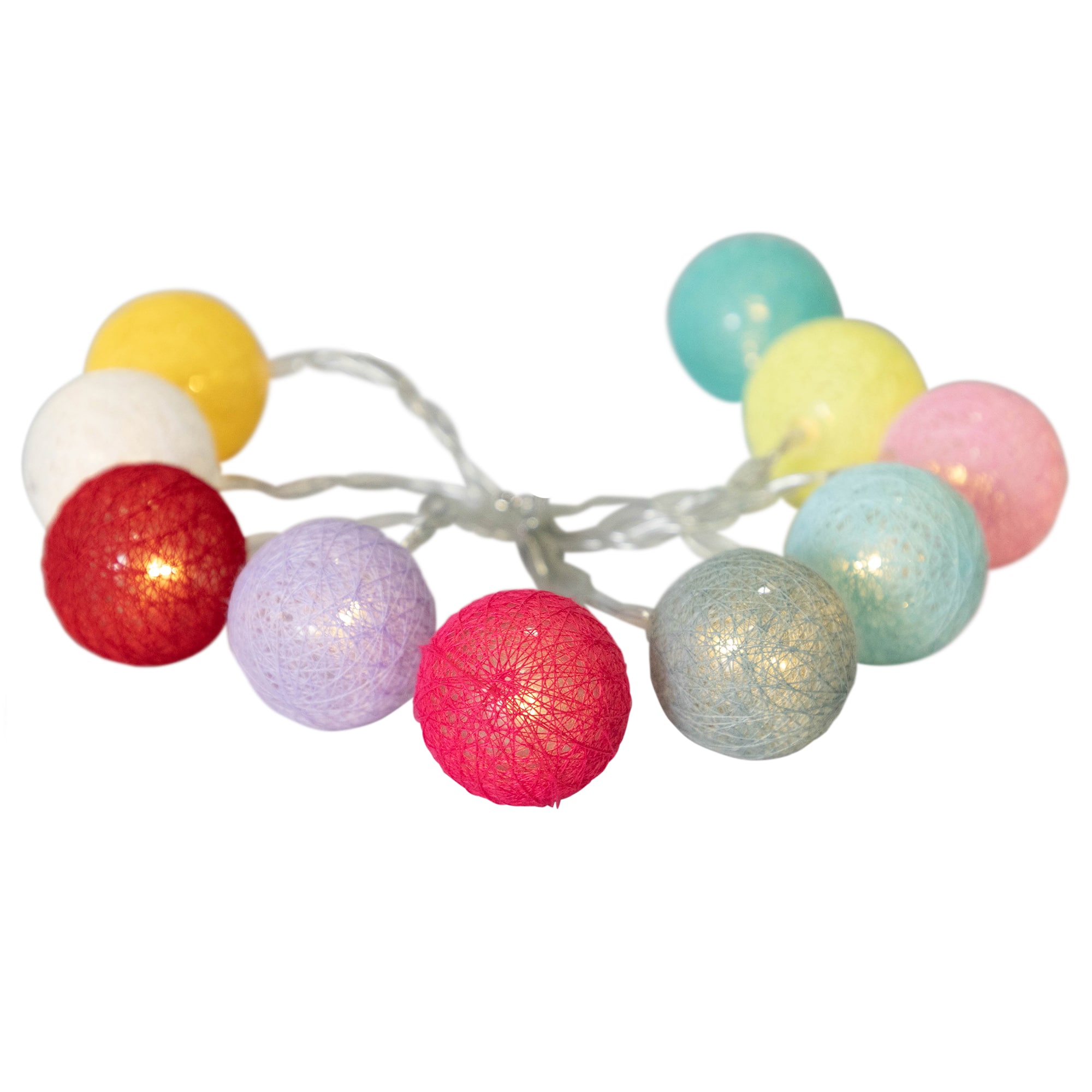 10ct. Multicolor LED Yarn Ball Summer String Lights