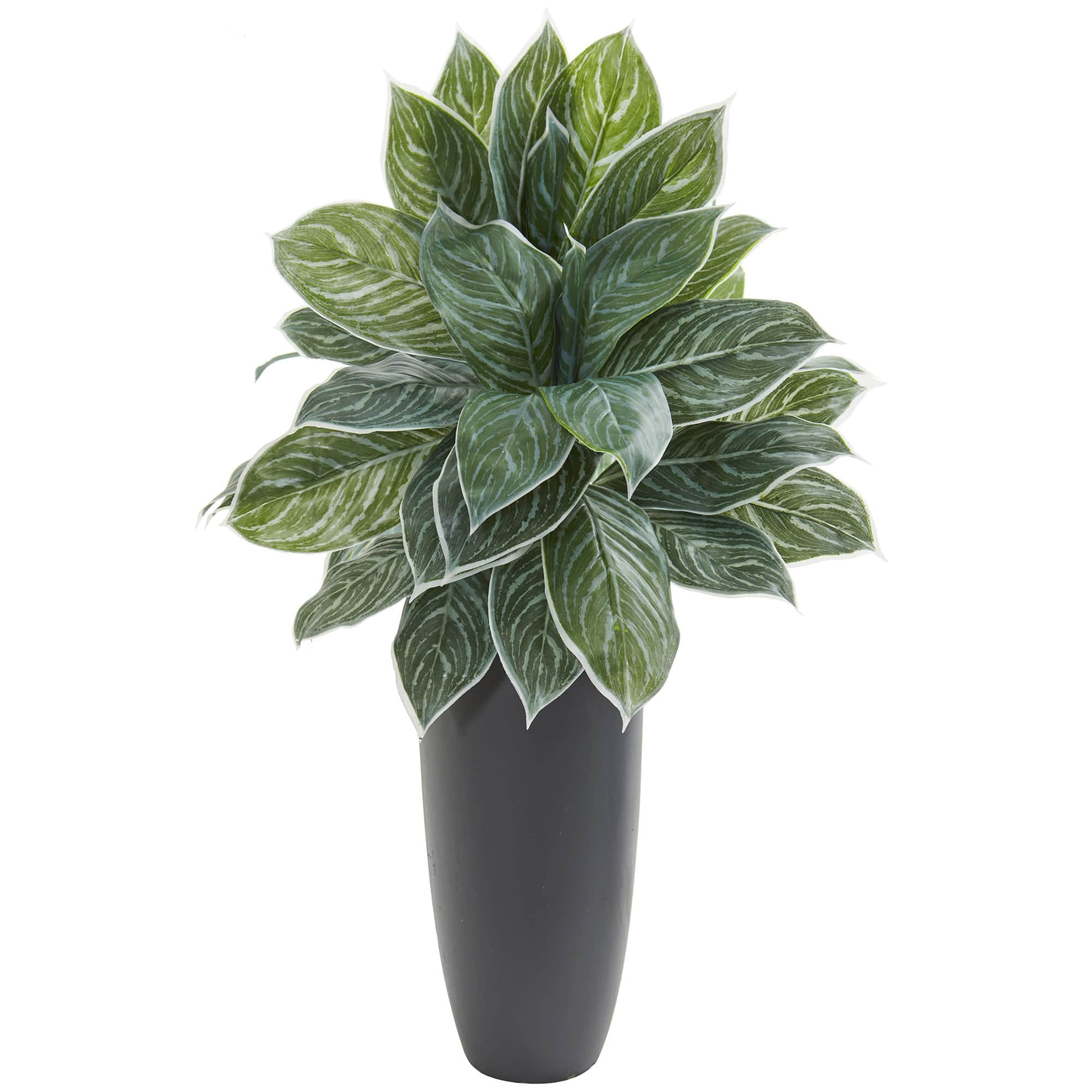 3ft. Real Touch&#x2122; Chinese Evergreen Plant in Tall Black Planter
