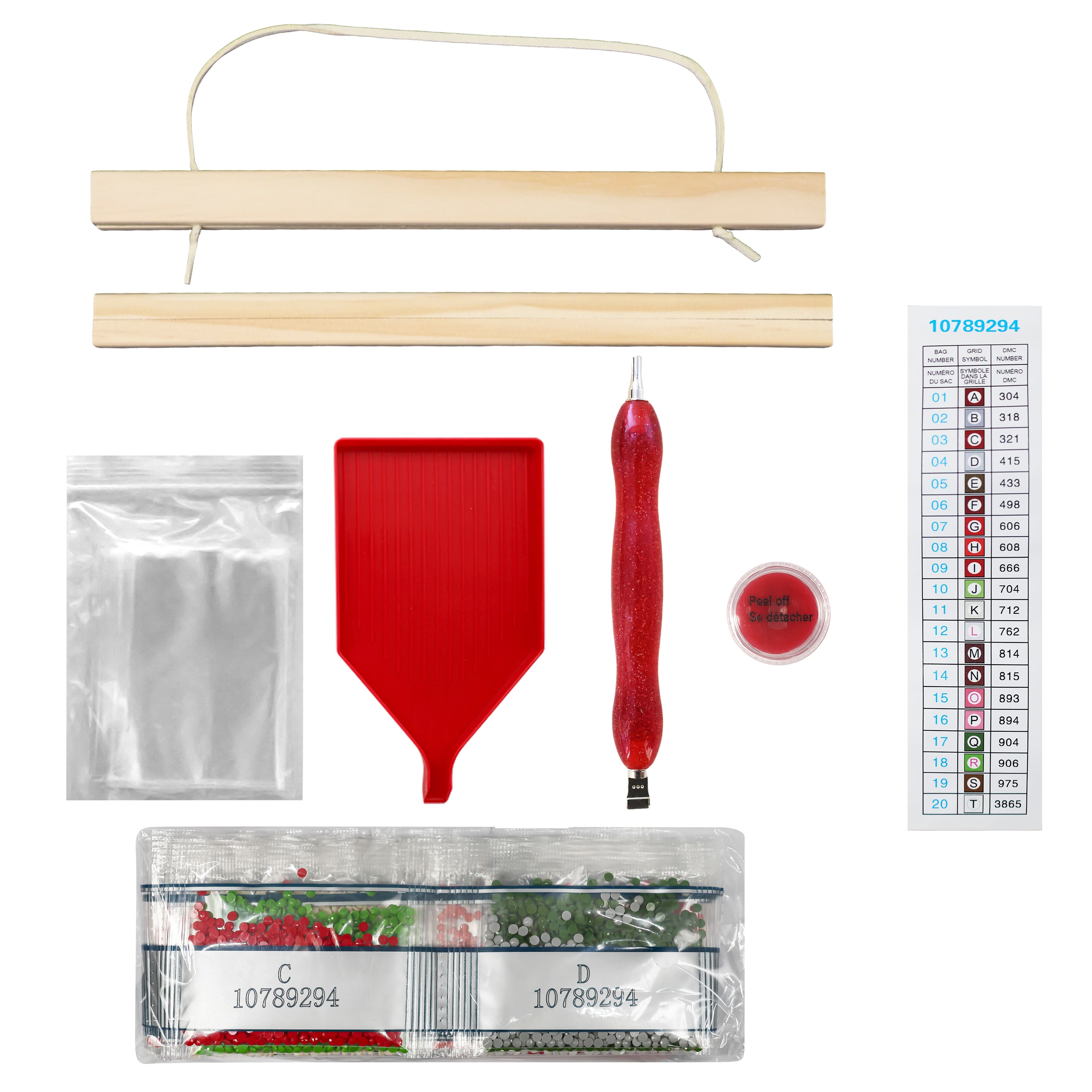 8&#x22; x 10&#x22; Candy Cane Diamond Art Kit with Frame by Make Market&#xAE;