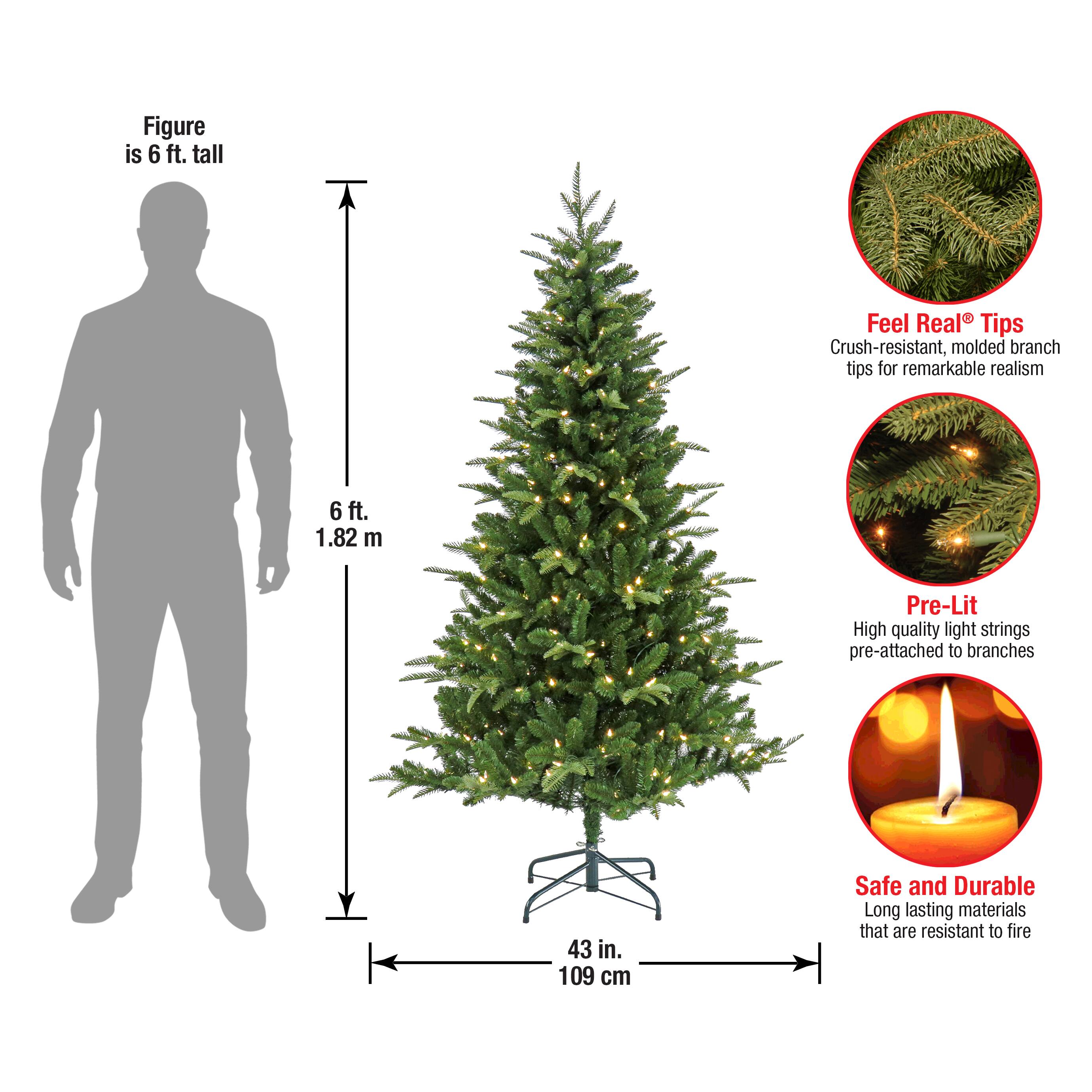 6ft. Pre-Lit Whatcom Pine Artificial Christmas Tree, Clear LED Lights