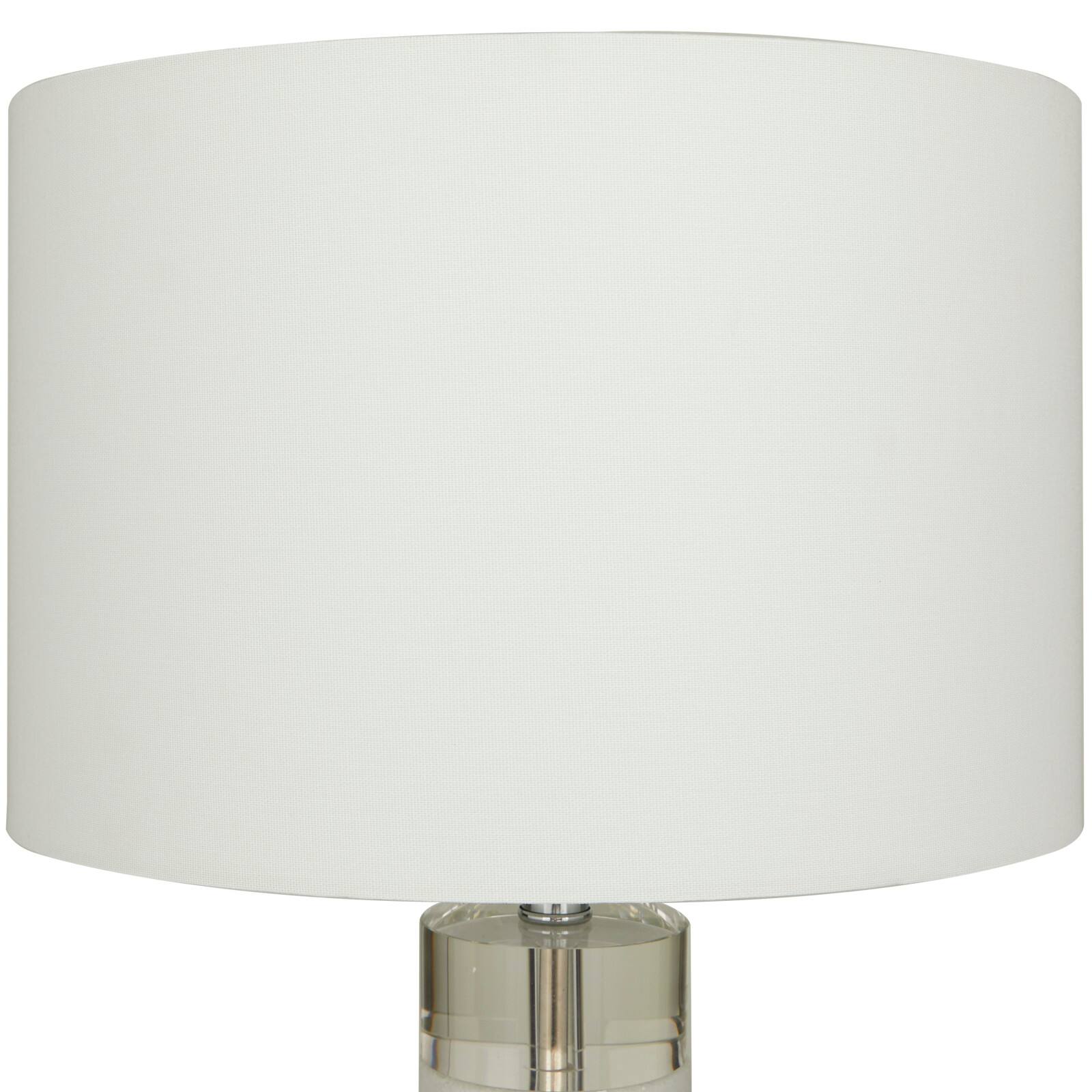 White Marble Slender Stand Table Lamp with Drum Shade 15&#x22; x 15&#x22; x 29&#x22;