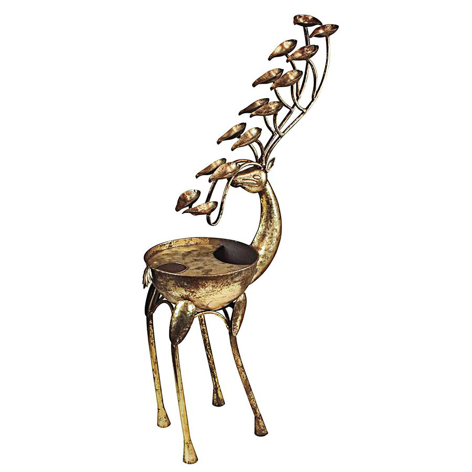 Design Toscano Deer Antler Falls Cascading Metal Sculptural Fountain