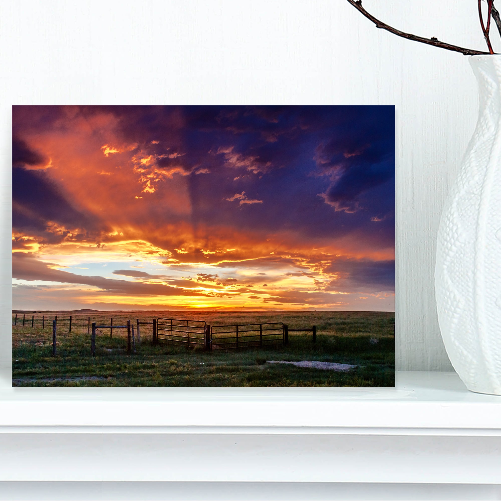 Designart - Dramatic Sunset over Prairie