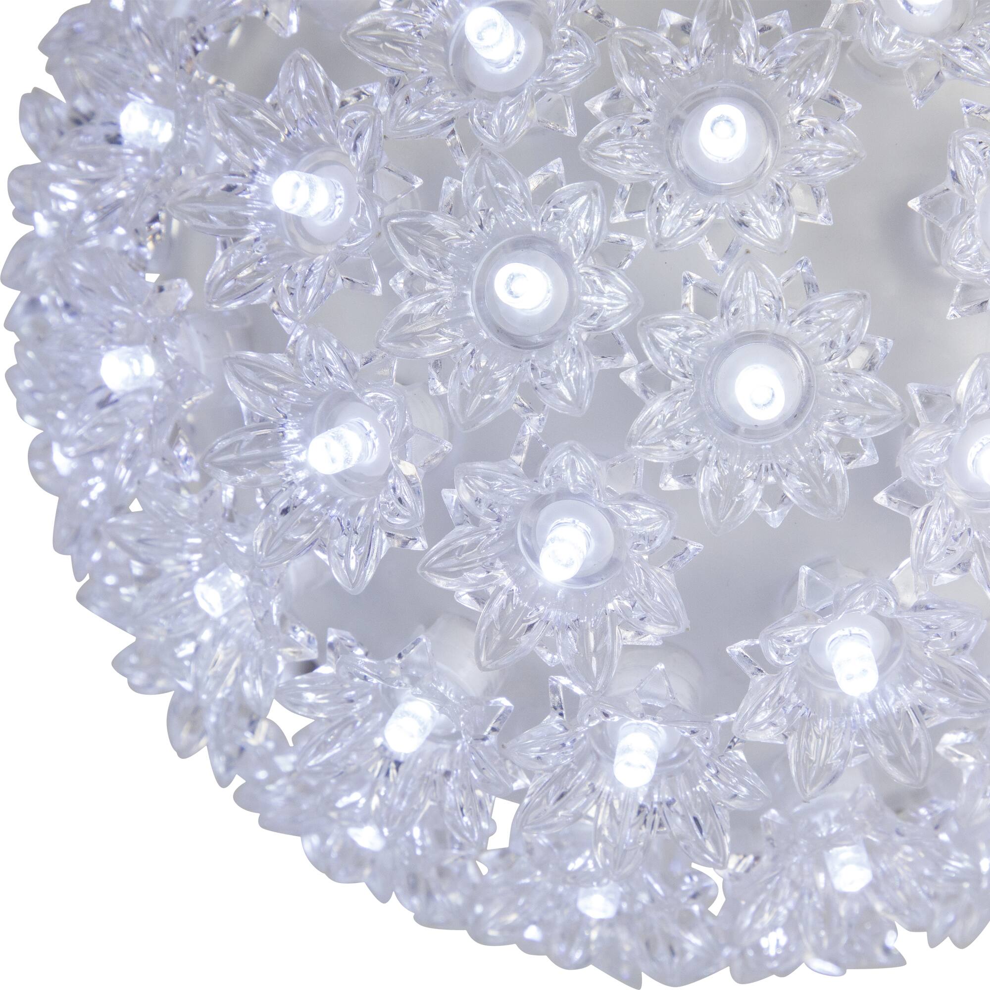 LED Lighted Starlight Sphere Hanging Outdoor Christmas Decoration- 7.5" - Pure White Lights