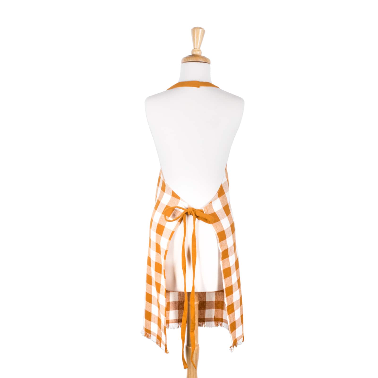 Pumpkin Spice Heavyweight Check Fringed Chef Apron