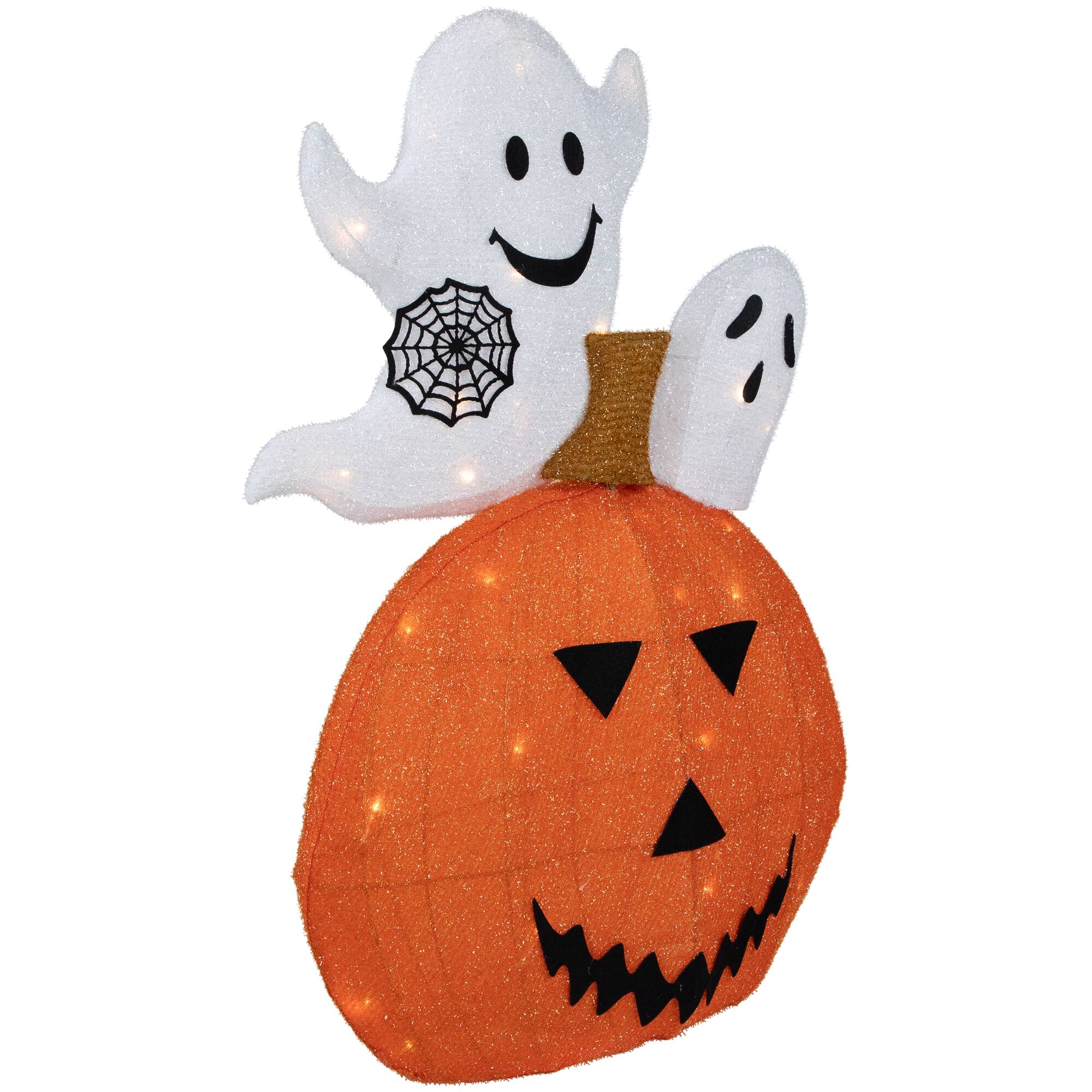 28&#x22; LED Lighted Jack-O-Lantern &#x26; Ghosts Halloween Decoration