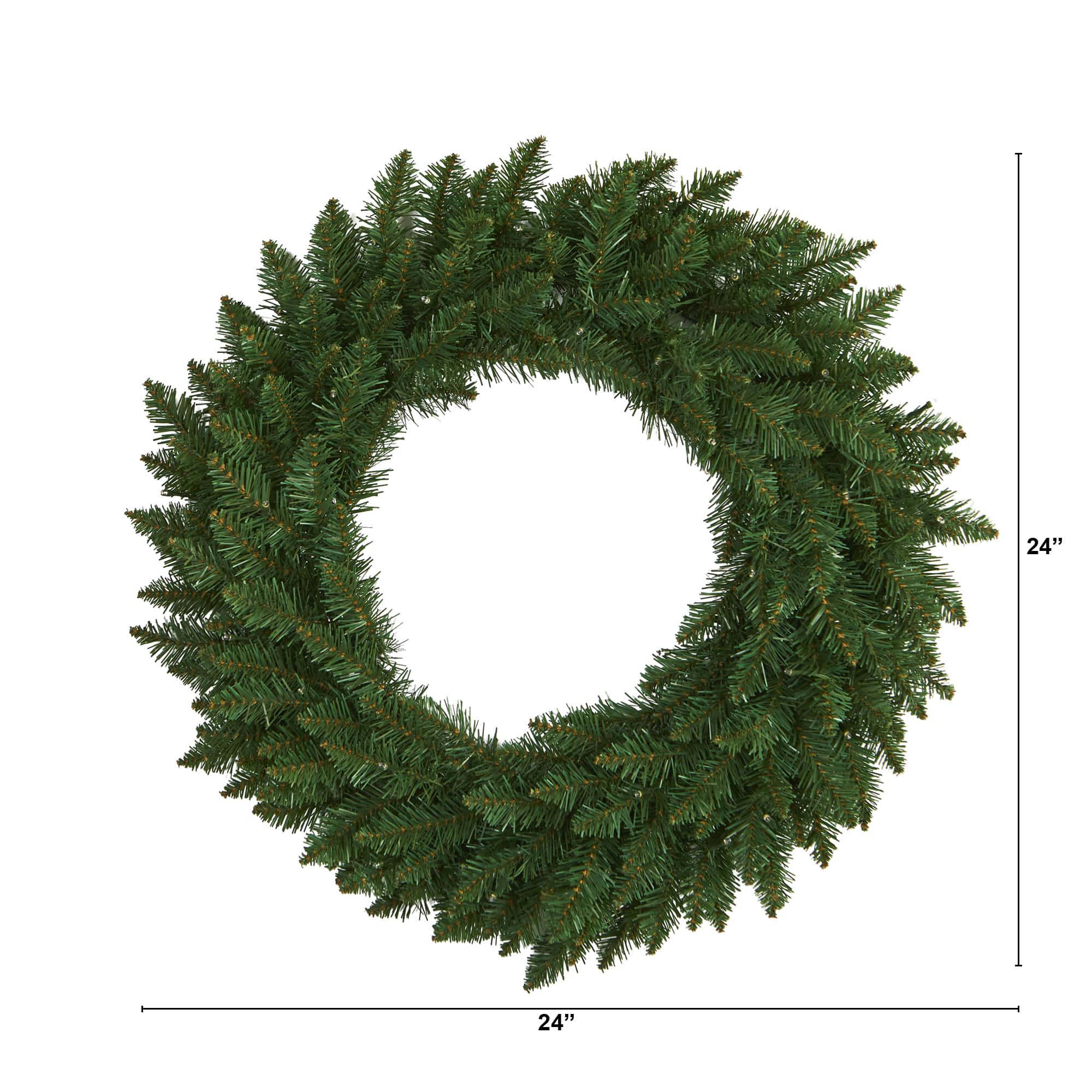 24" LED Green Pine Artificial Christmas Wreath