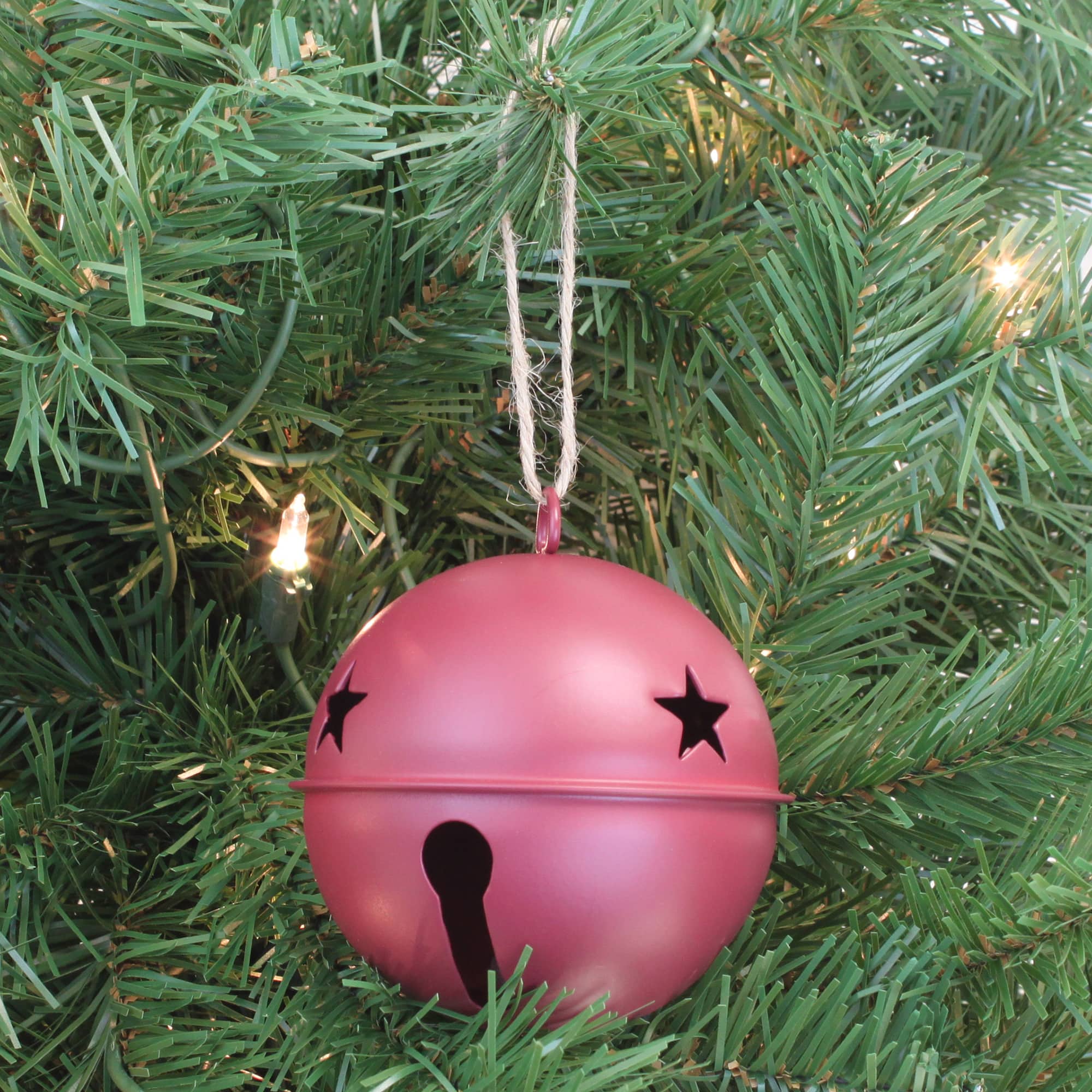 Haute Decor 6ct. 3.5&#x22; Red Jingle Bell Ornaments