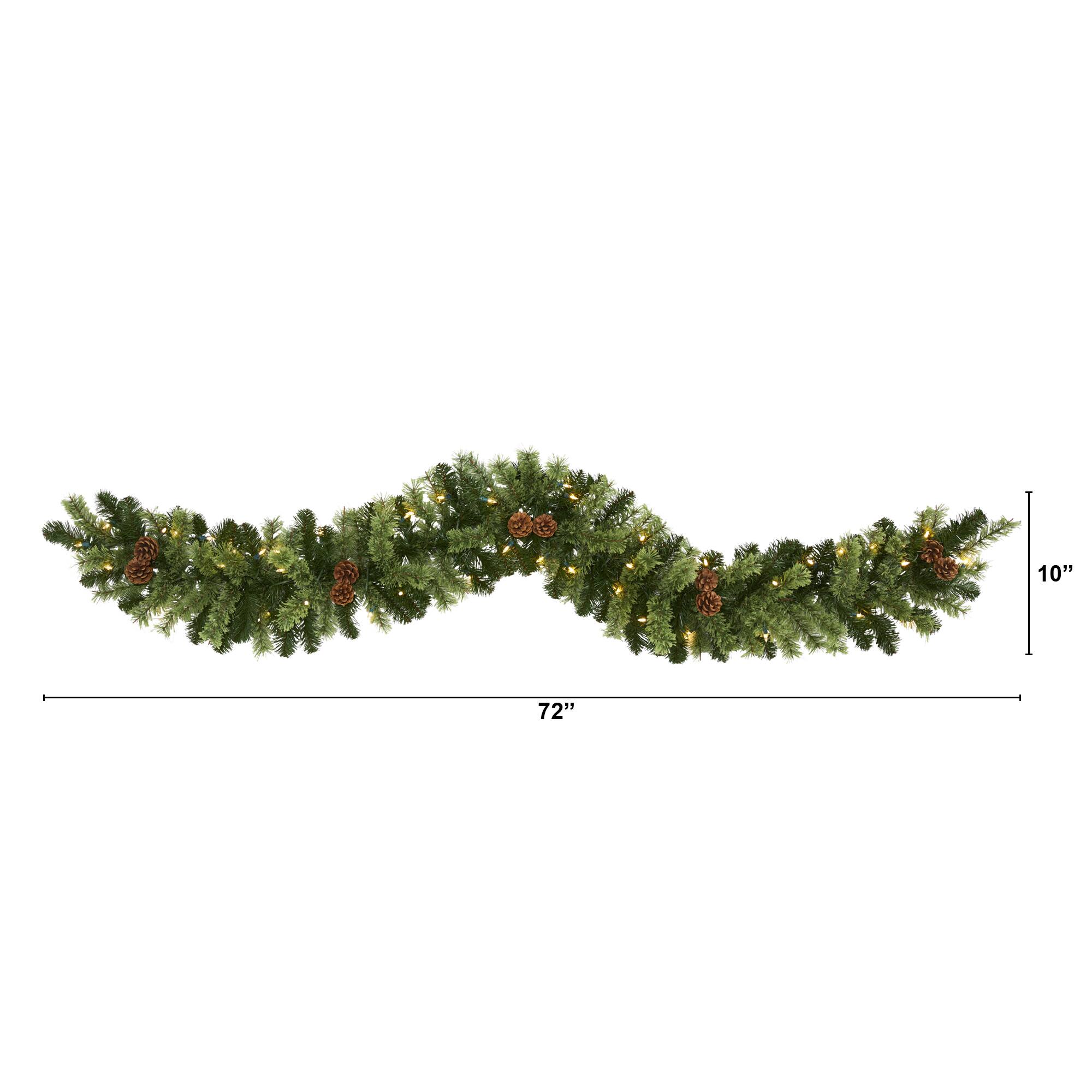 6ft. LED Pine & Pinecone Christmas Garland