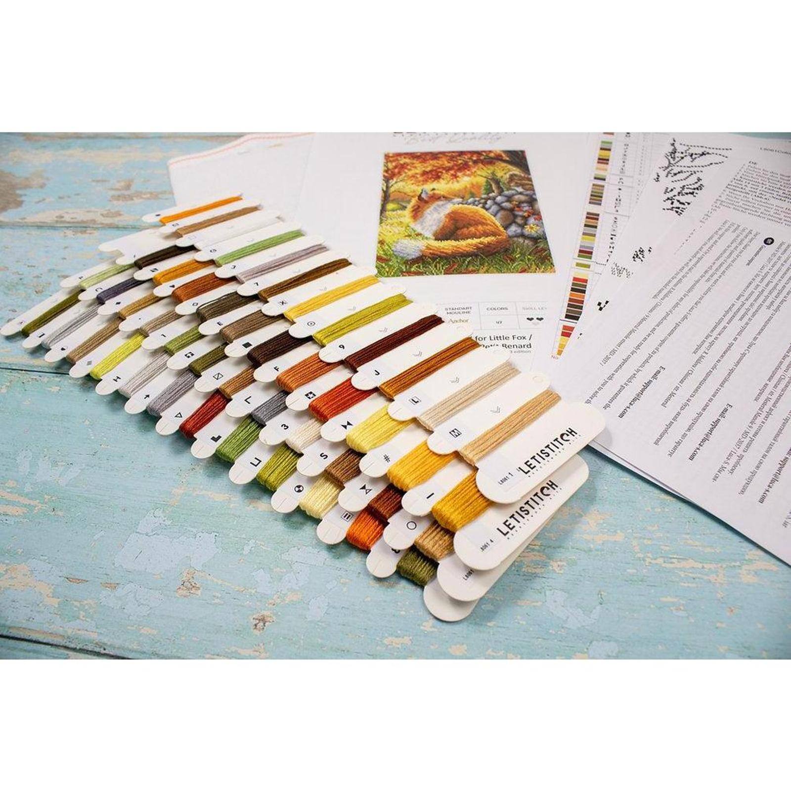 LetiStitch A Friend for Little Fox Counted Cross Stitch Kit