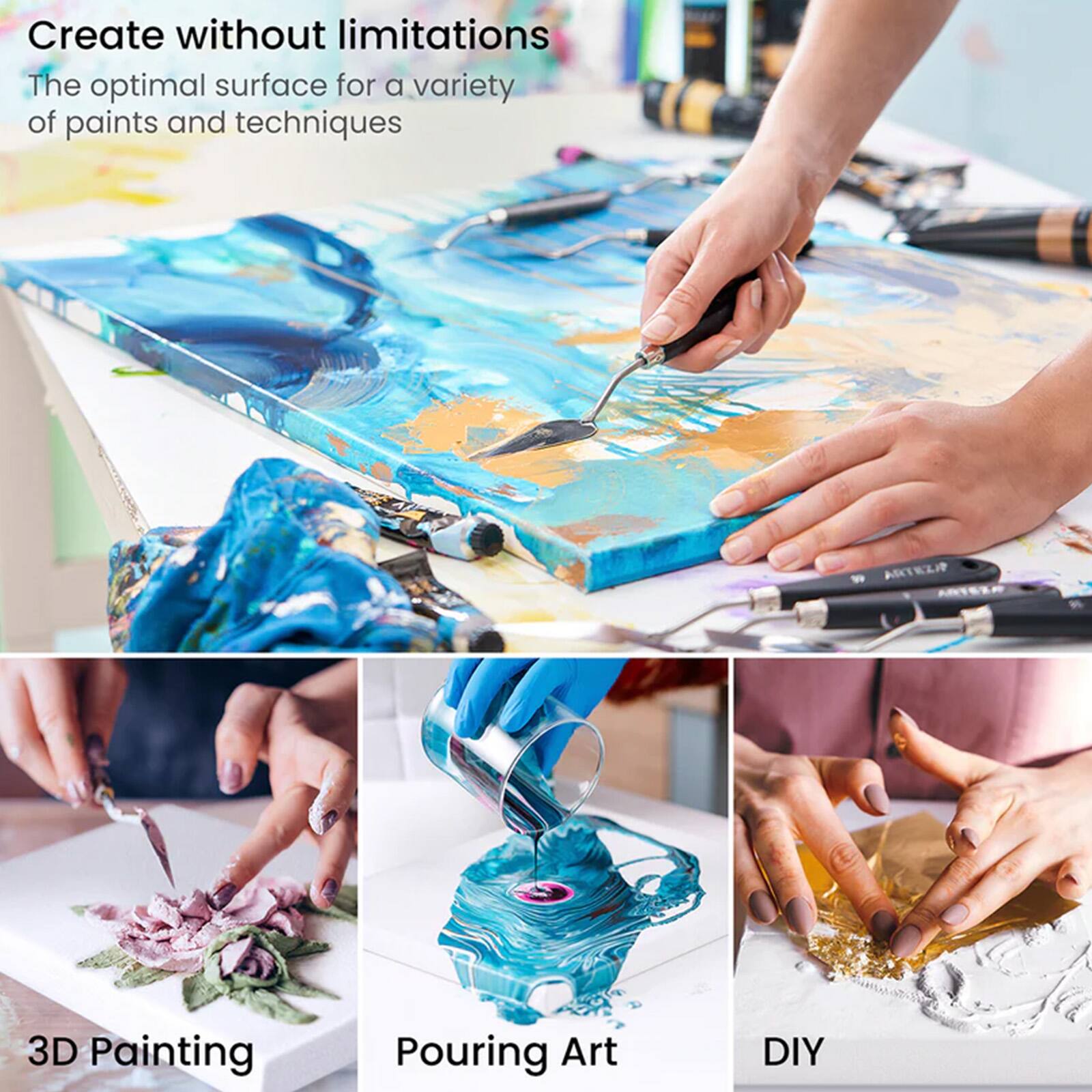 Arteza® 18" x 24" White Classic Stretched Canvases, 4ct.