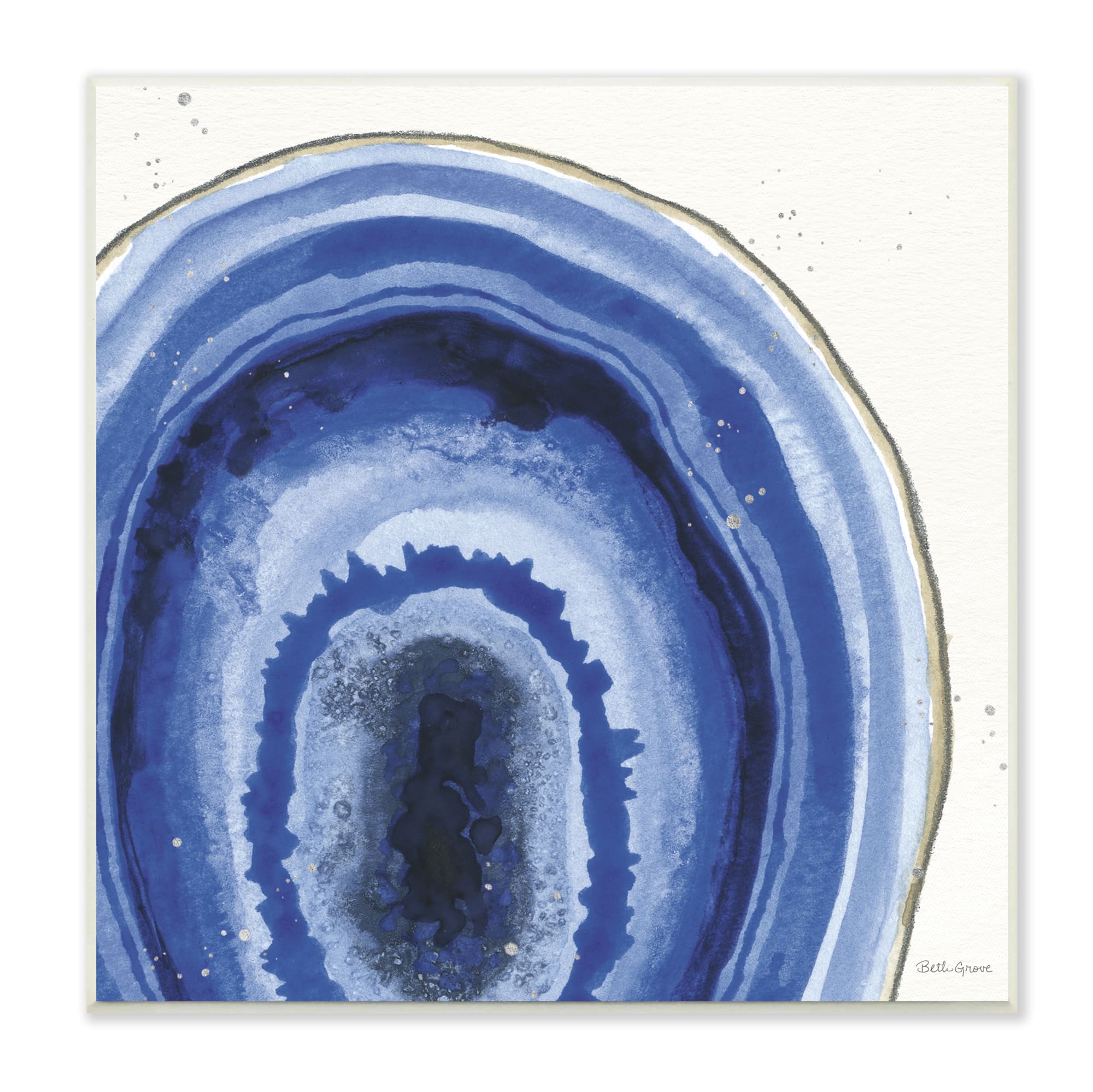 Stupell Industries Modern Abstract Blue Agate Boho Geode Pattern,12" x 12"