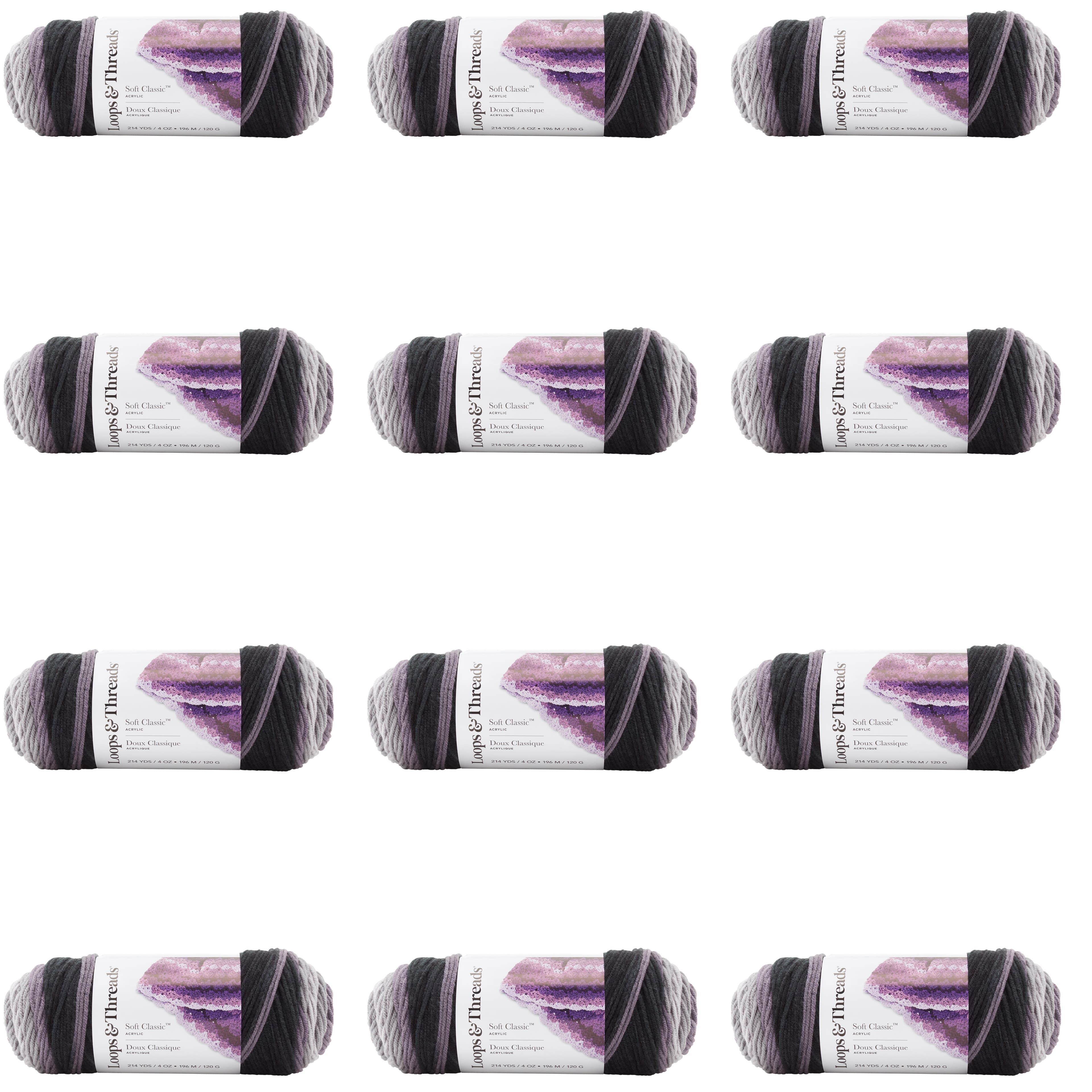 12 Pack: Soft Classic™ Ombre Yarn by Loops & Threads®