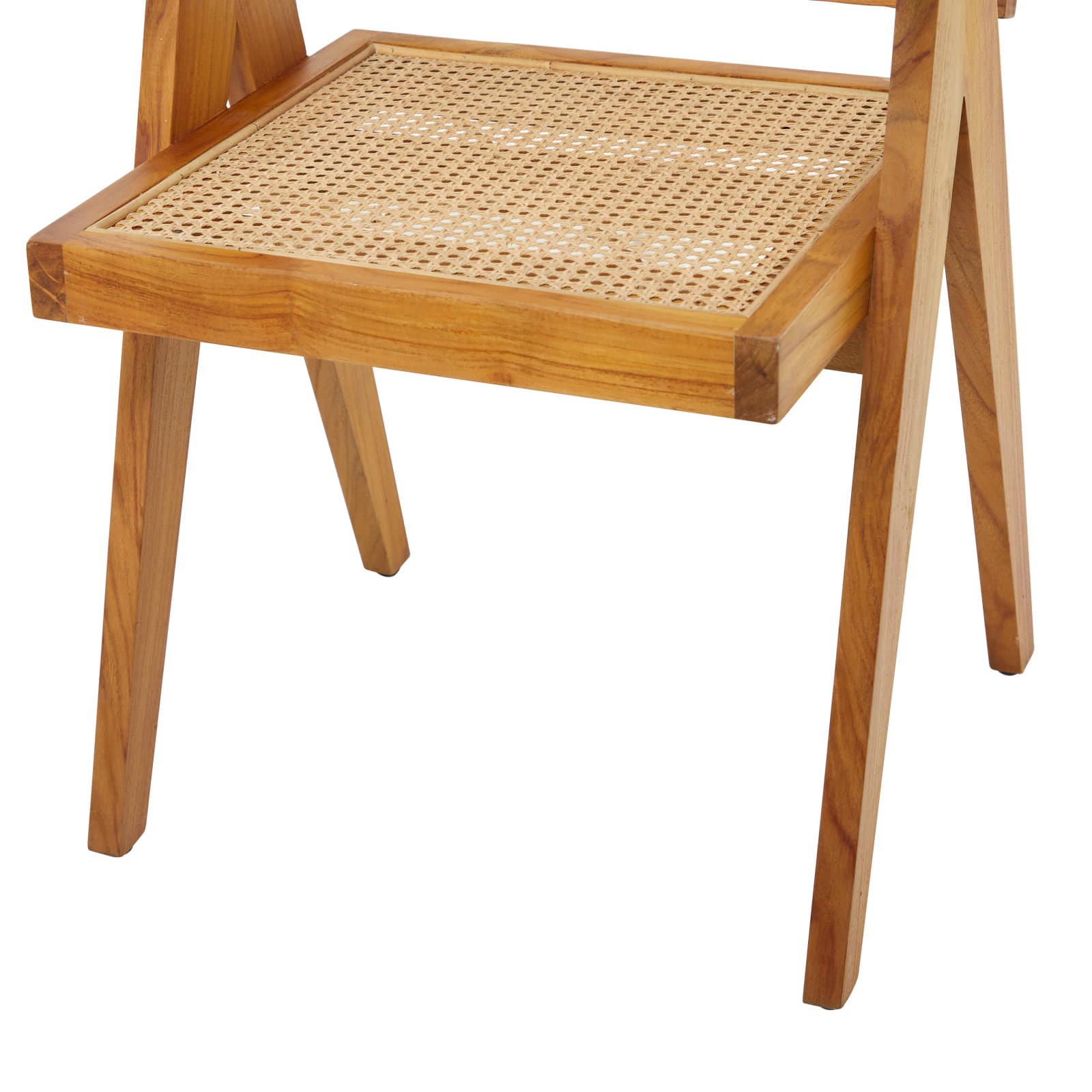 Brown Teak Wood Modern Accent Chair, 20&#x22; x 19&#x22; x 30&#x22;