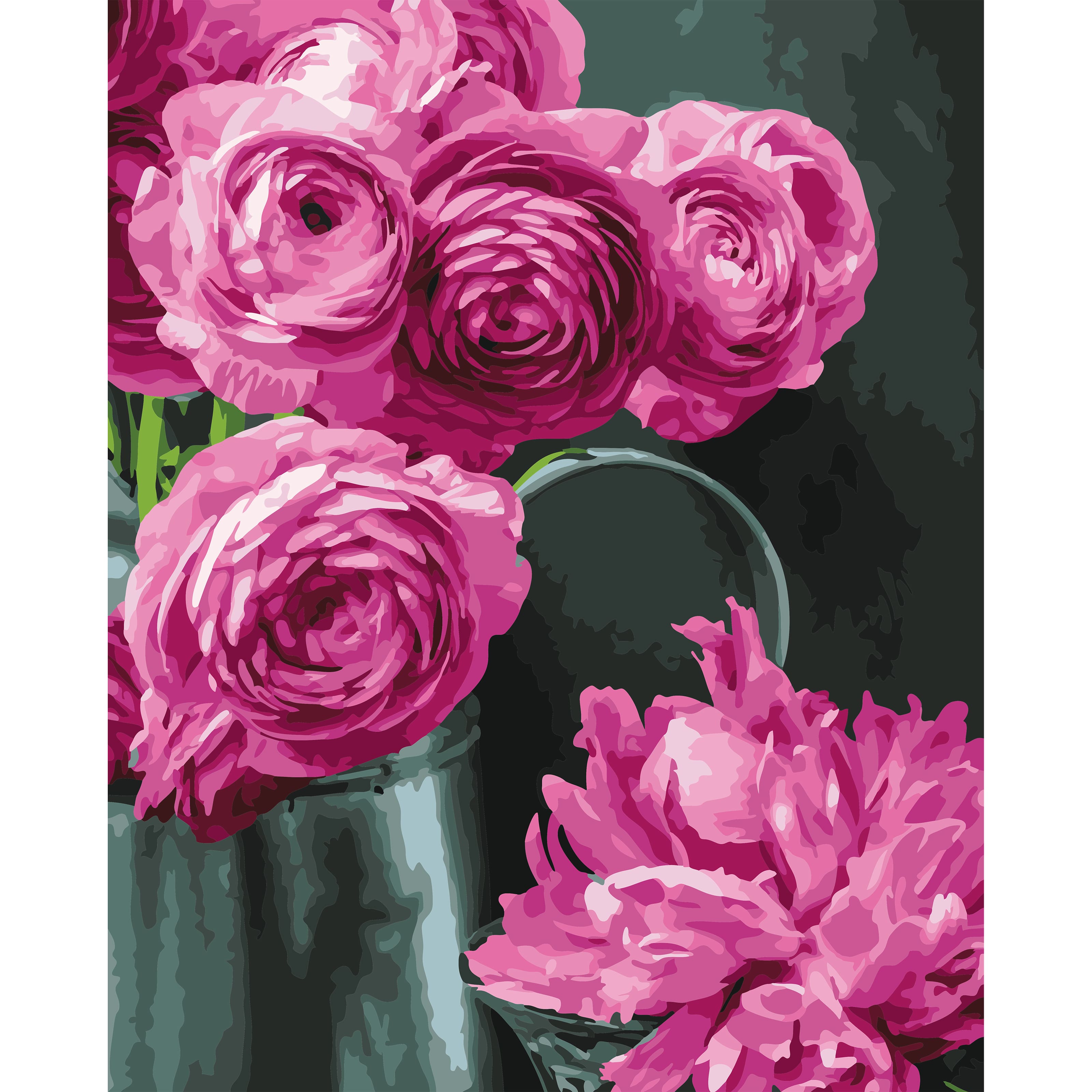 16&#x22; x 20&#x22; Peonies Paint-by-Number Kit with Wood Display Hanger by Artist&#x27;s Loft&#xAE;