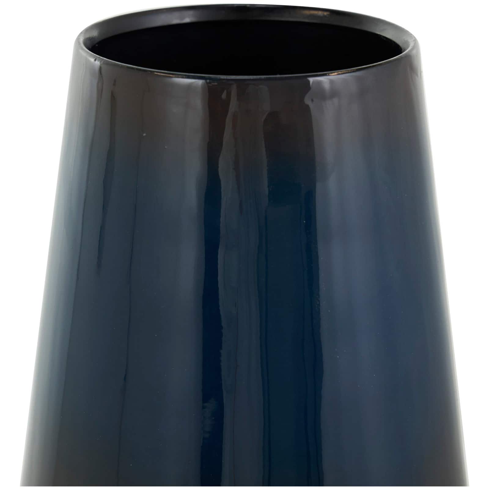 16" Blue Metal Ombre Vase with Brown Accents