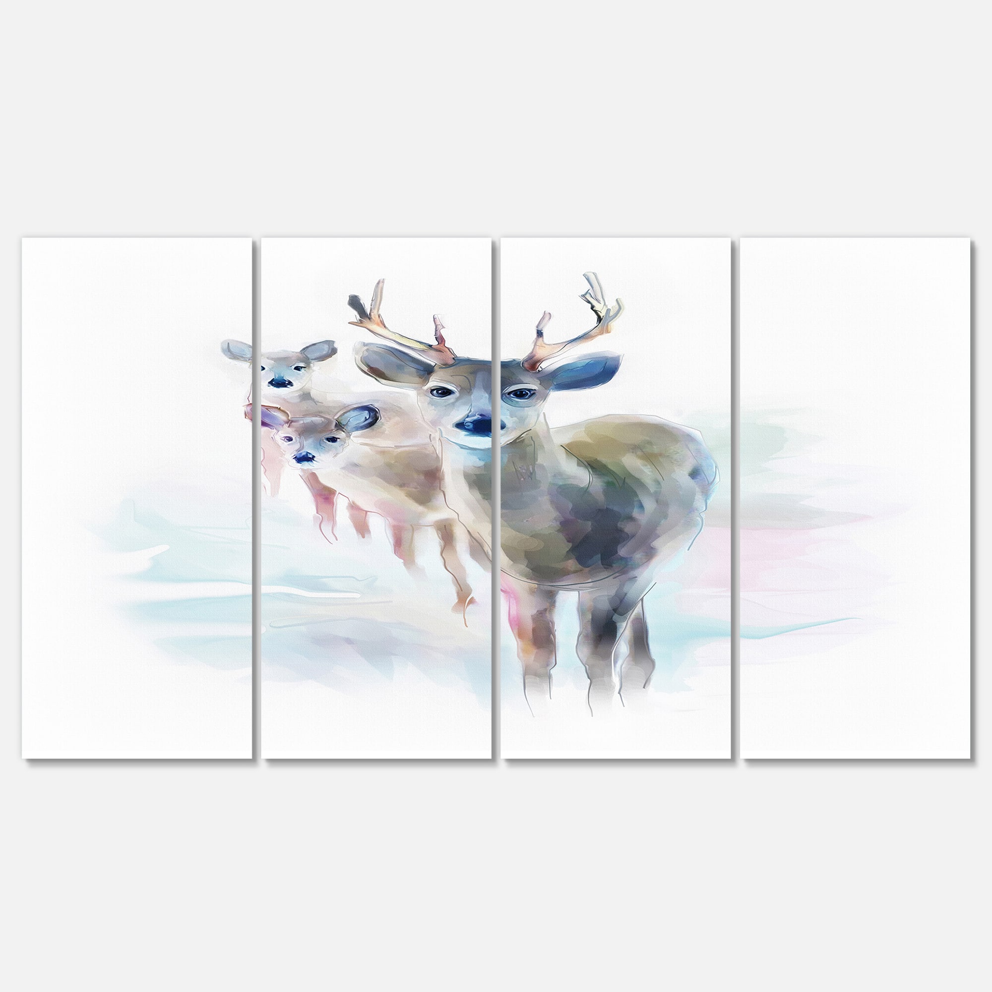 Designart - Beautiful Deer With Big Horns - Animal Canvas Art Print