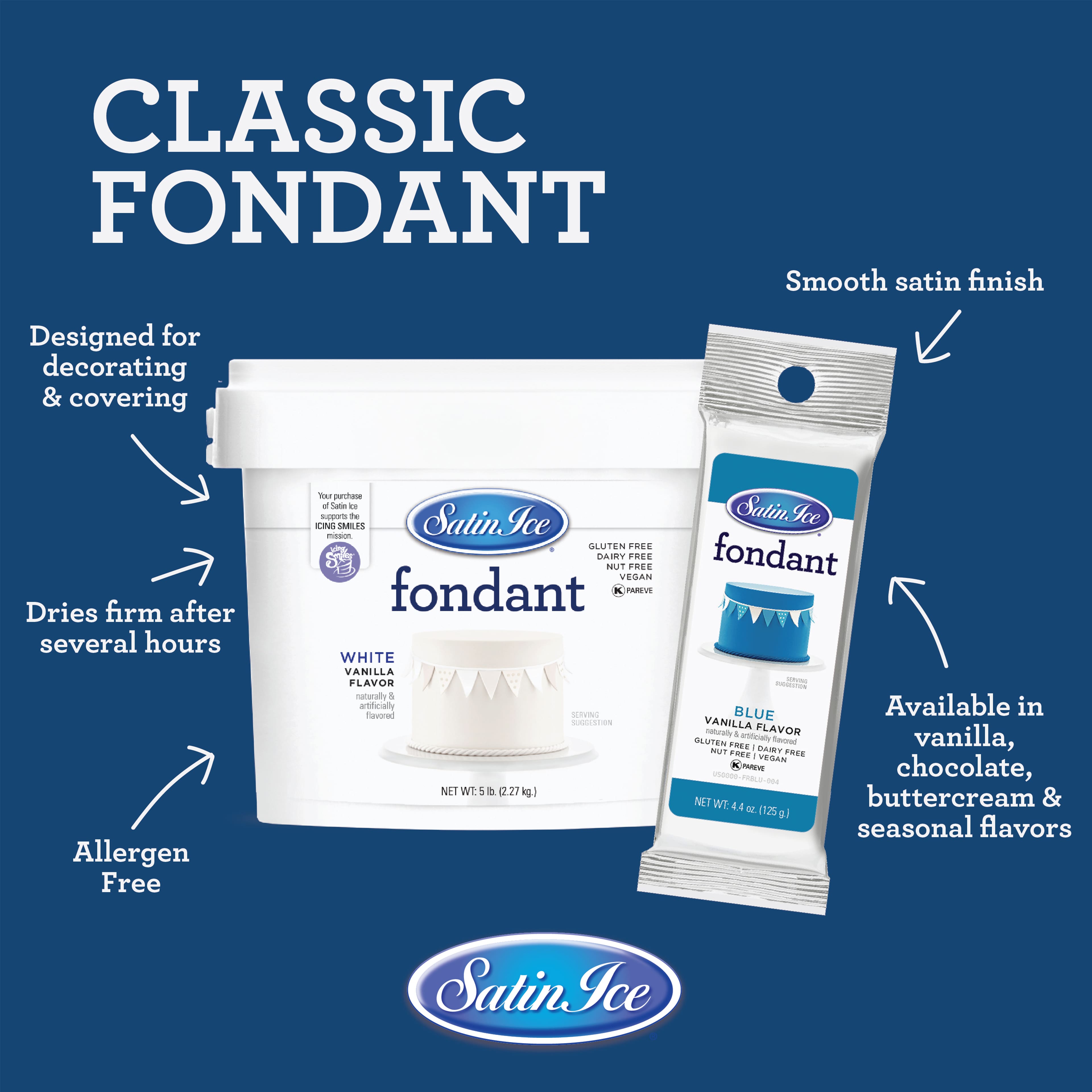 Satin Ice® Vanilla Fondant, 4.4oz.