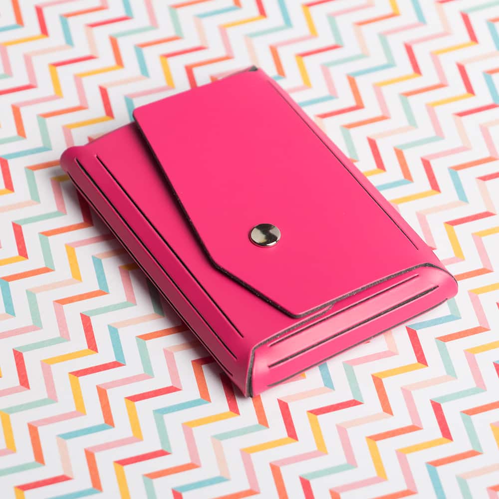 JAM Paper Italian Leather Business Card Holder Case with Angular Flap