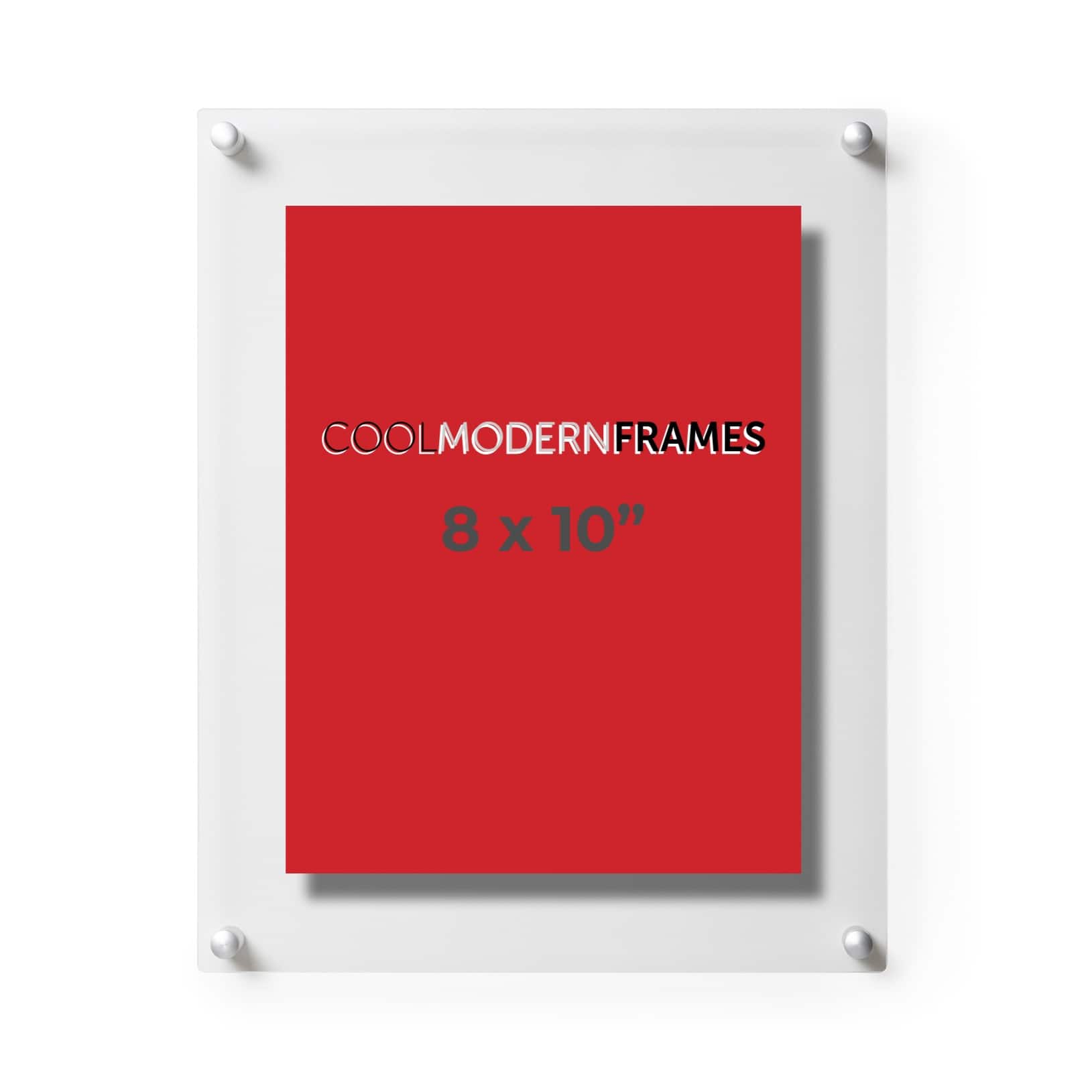 Cool Modern Frames Clear Acrylic Float Frame with Silver Hardware