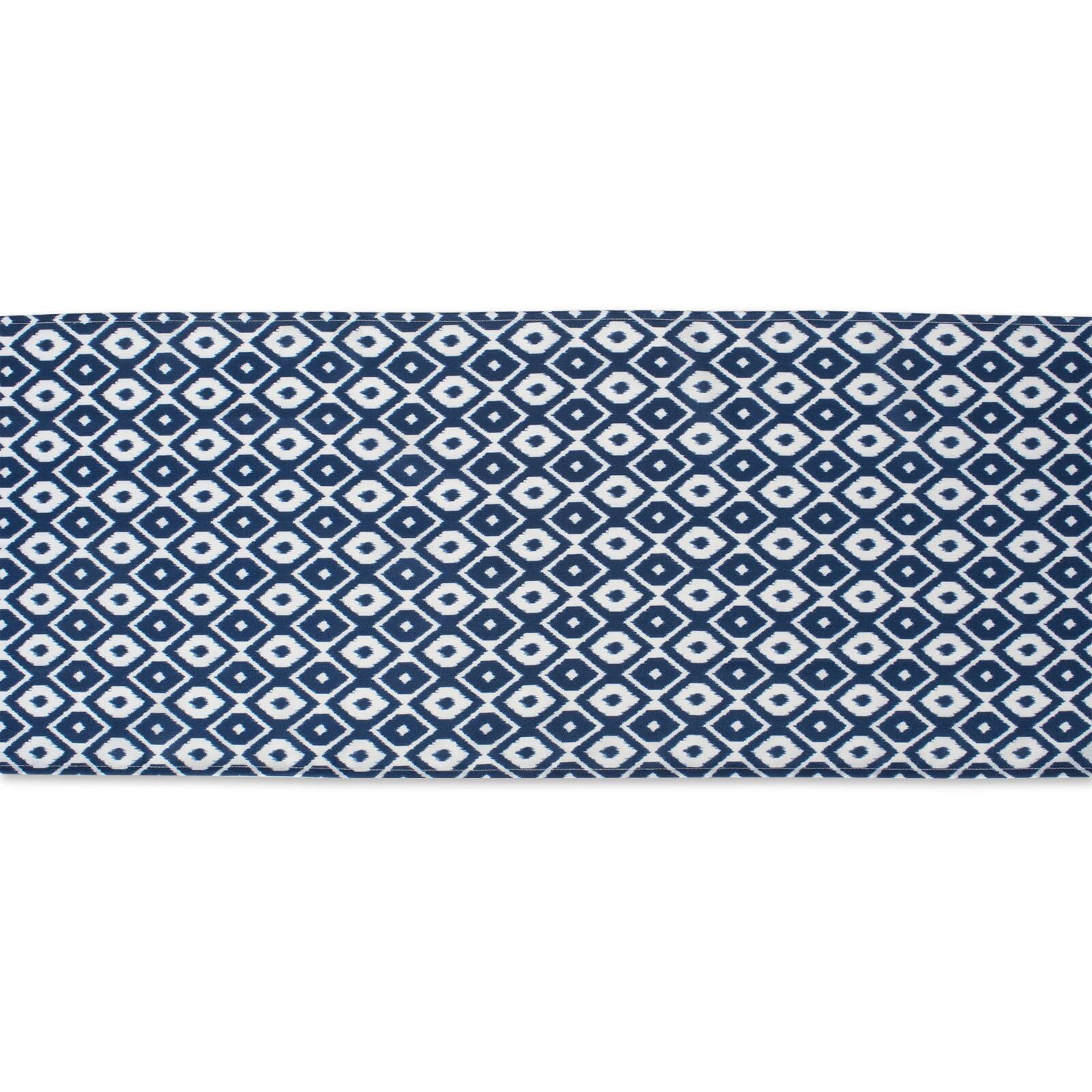Blue Ikat Outdoor Table Runner 14" x 108"