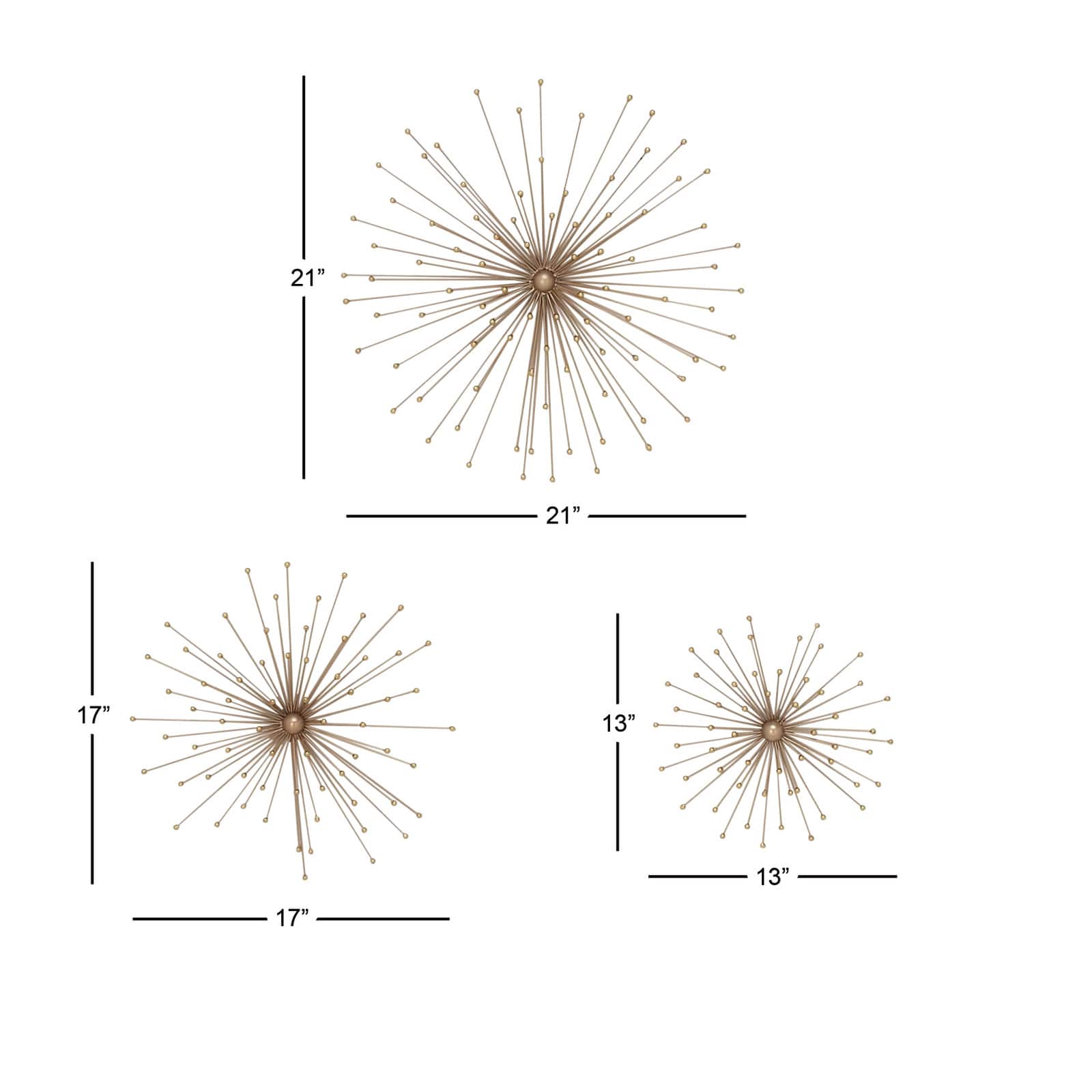 Gold Metal Modern Wall Décor Set