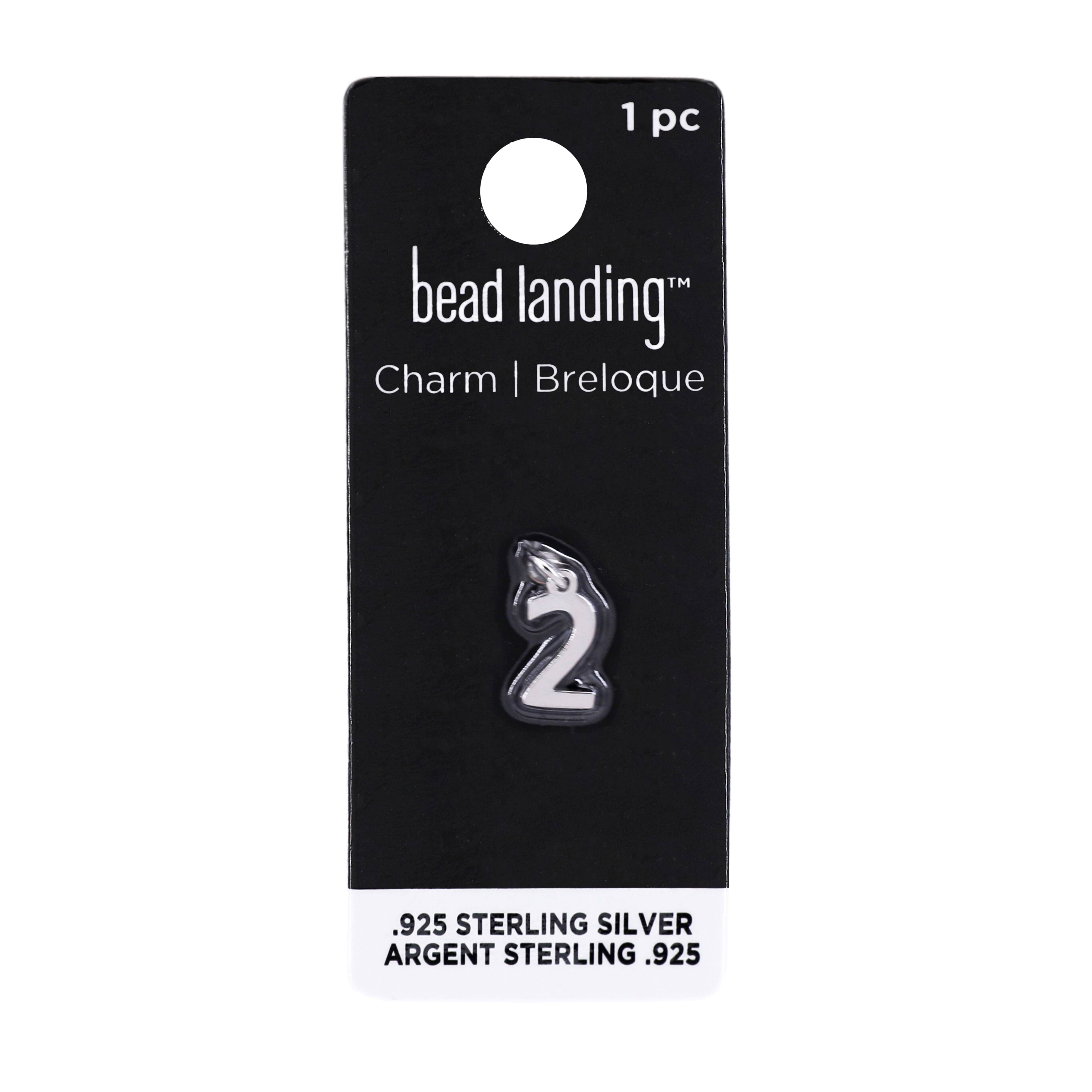 12 Pack: Sterling Silver Number Charm by Bead Landing™