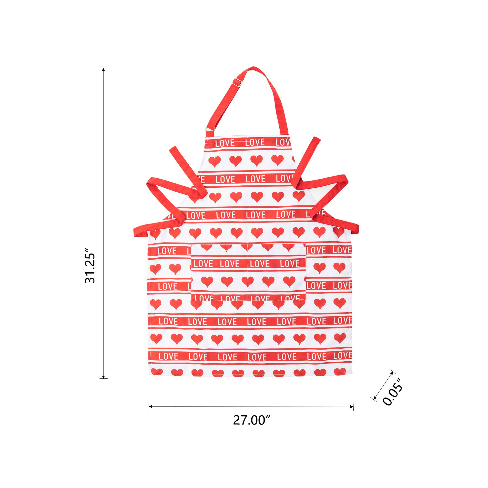 Glitzhome® 31.25" Fabric Valentine's Heart Apron