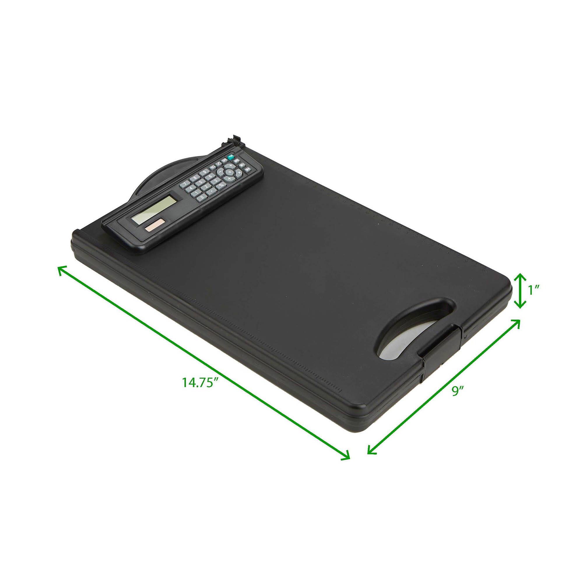 Mind Reader Plastic File Folder Clipboard with Built-In Calculator
