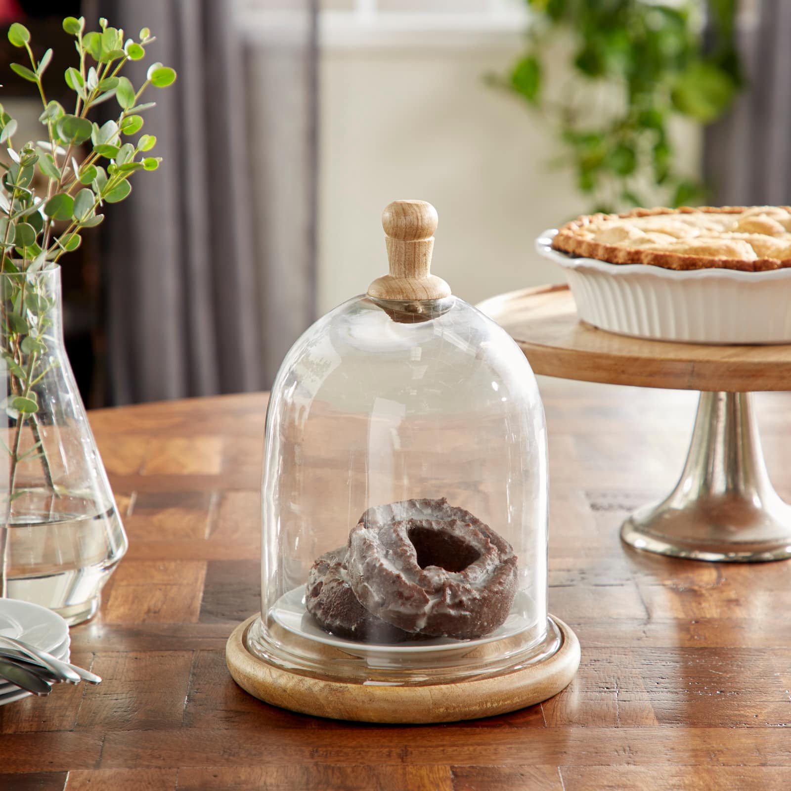 11&#x22; Clear Glass Farmhouse Serving Tray