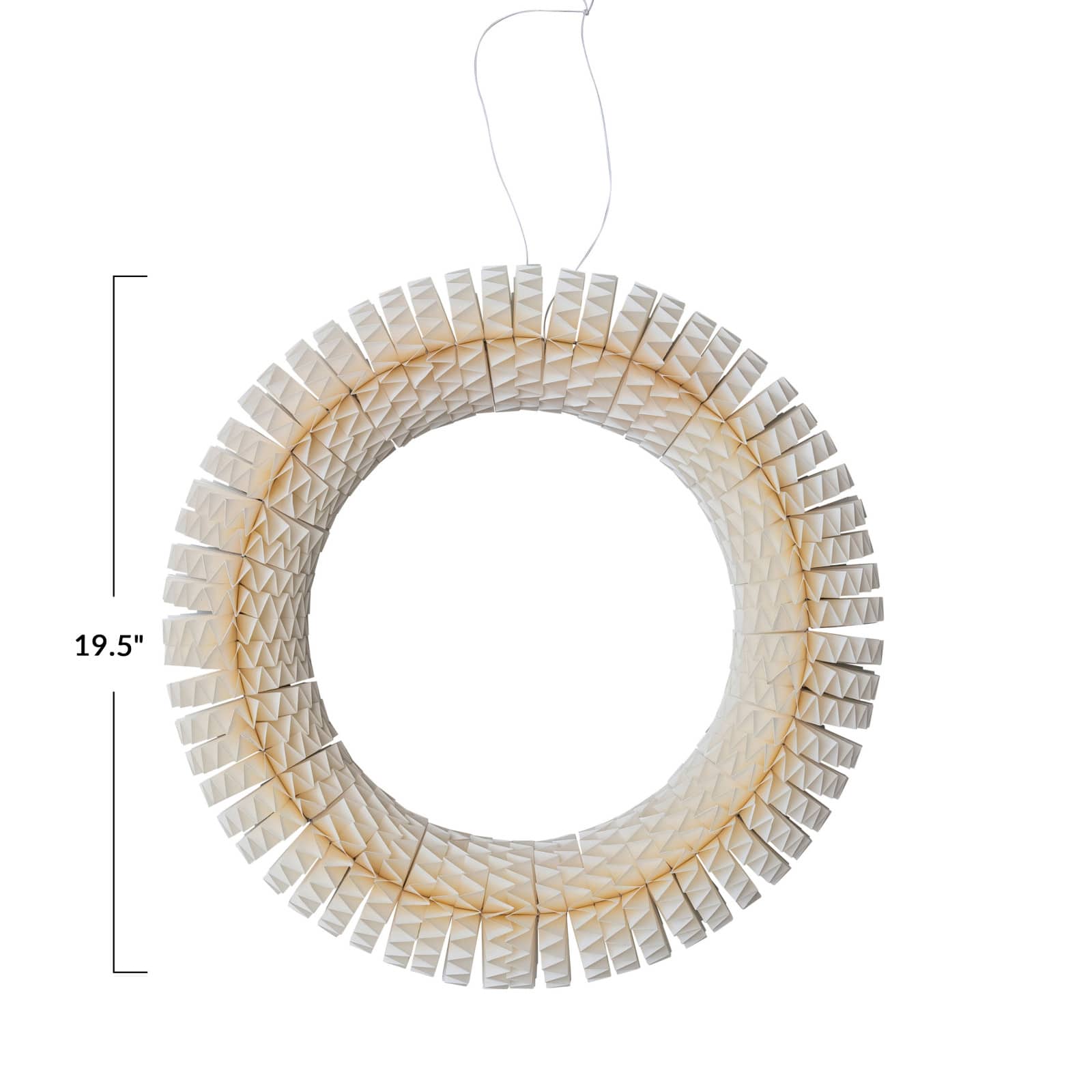 Hello Honey&#xAE; 19.5&#x22; Cream Color Round Handmade Recycled Paper Honeycomb Wreath