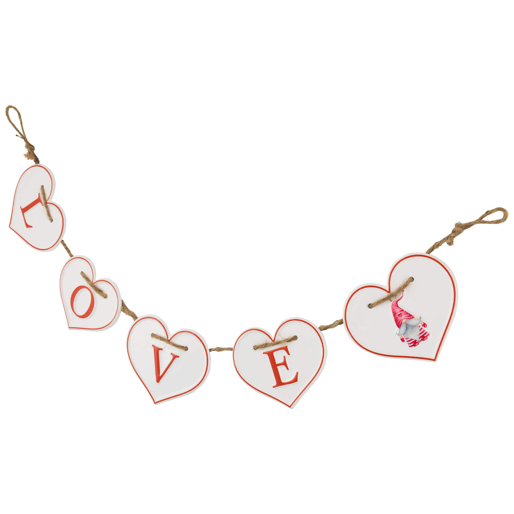 32&#x22; Valentine&#x27;s Day LOVE Hearts Metal Banner