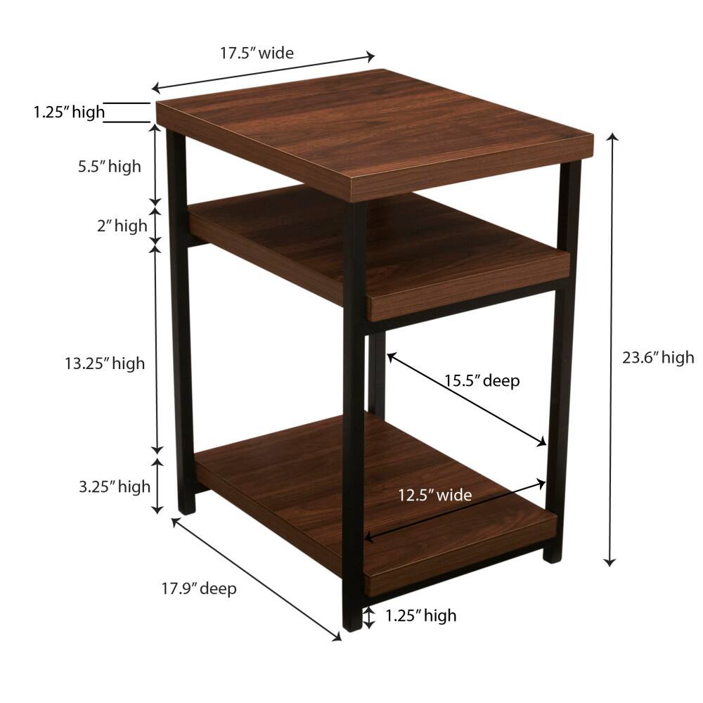 Household Essentials Jamestown 2-Shelf End Table